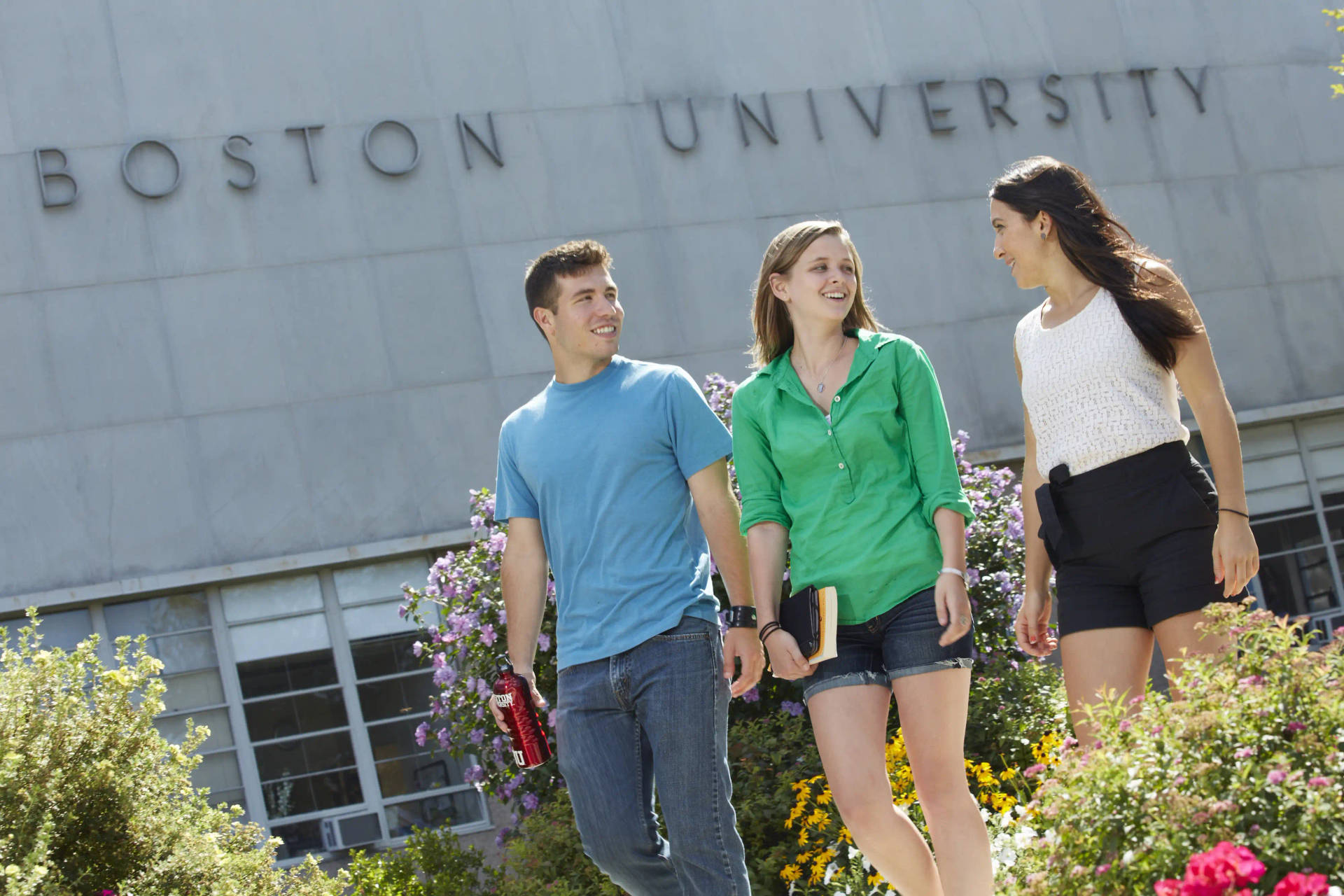 Boston University Students On Campus Background