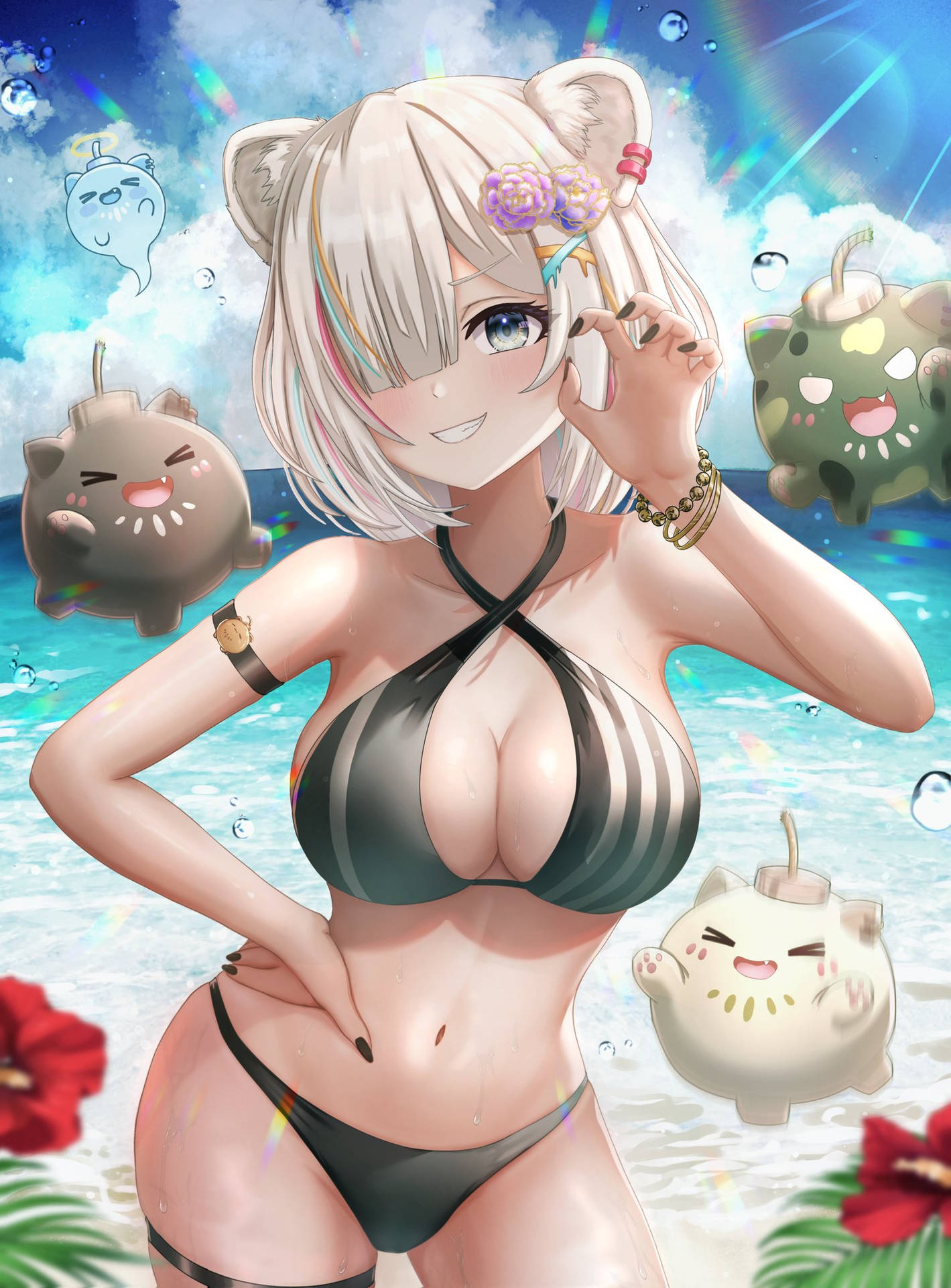 Botan Woman Bikini Background