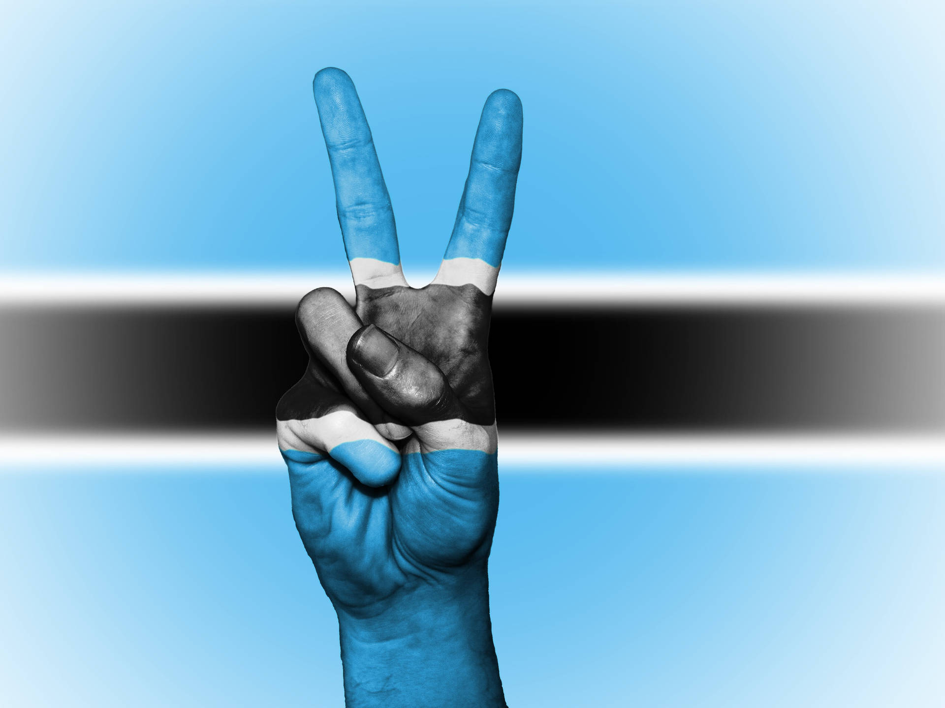 Botswana Peace Sign Flag Background