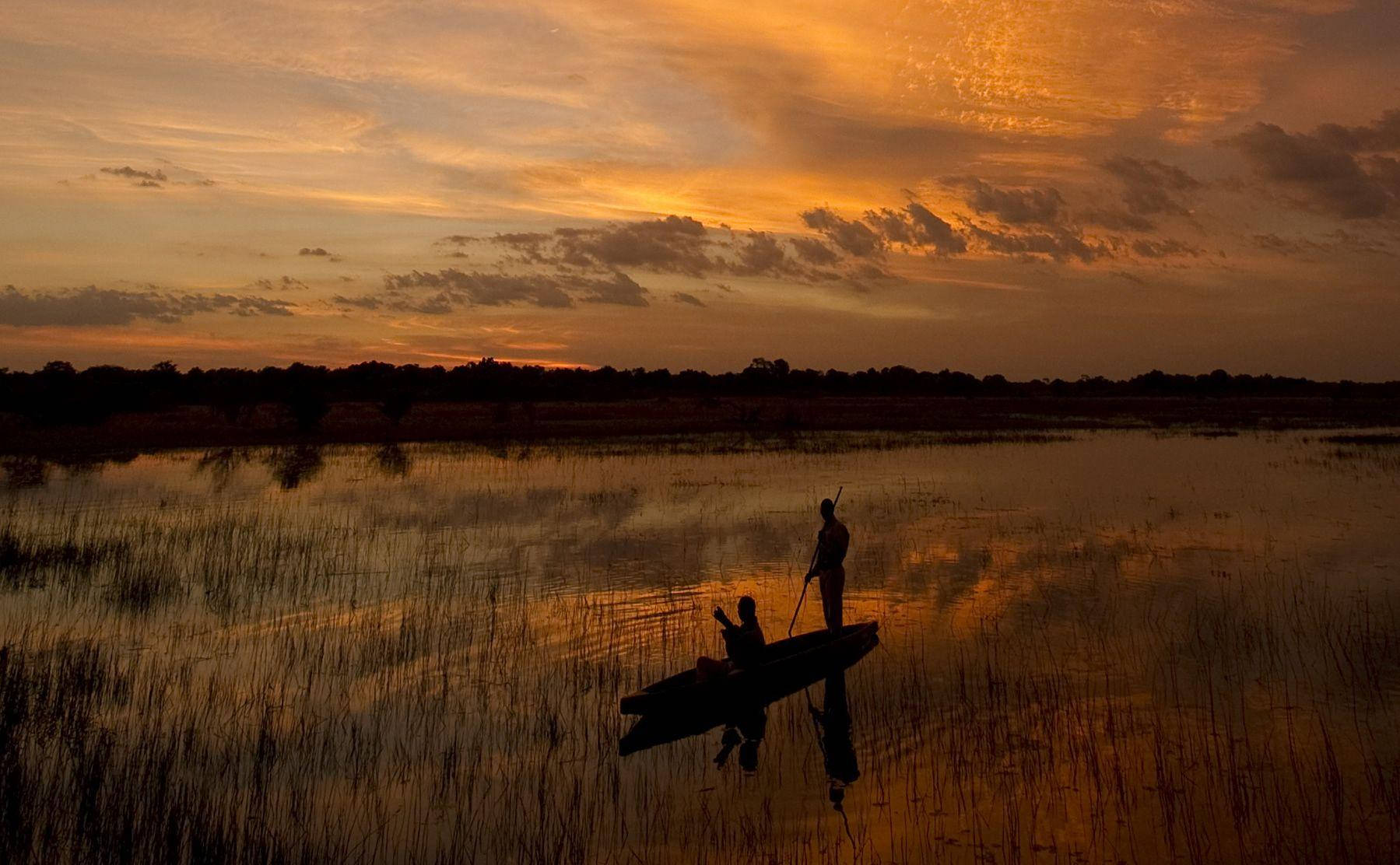Botswana Sunset Canoeing