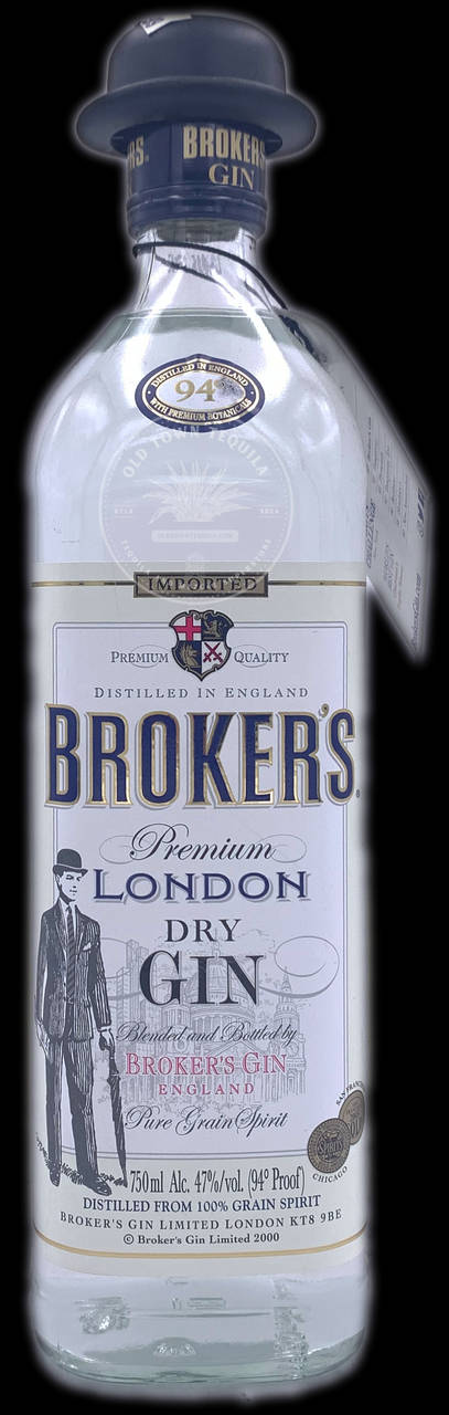 Bottle Of 750ml Brokers Gin Background