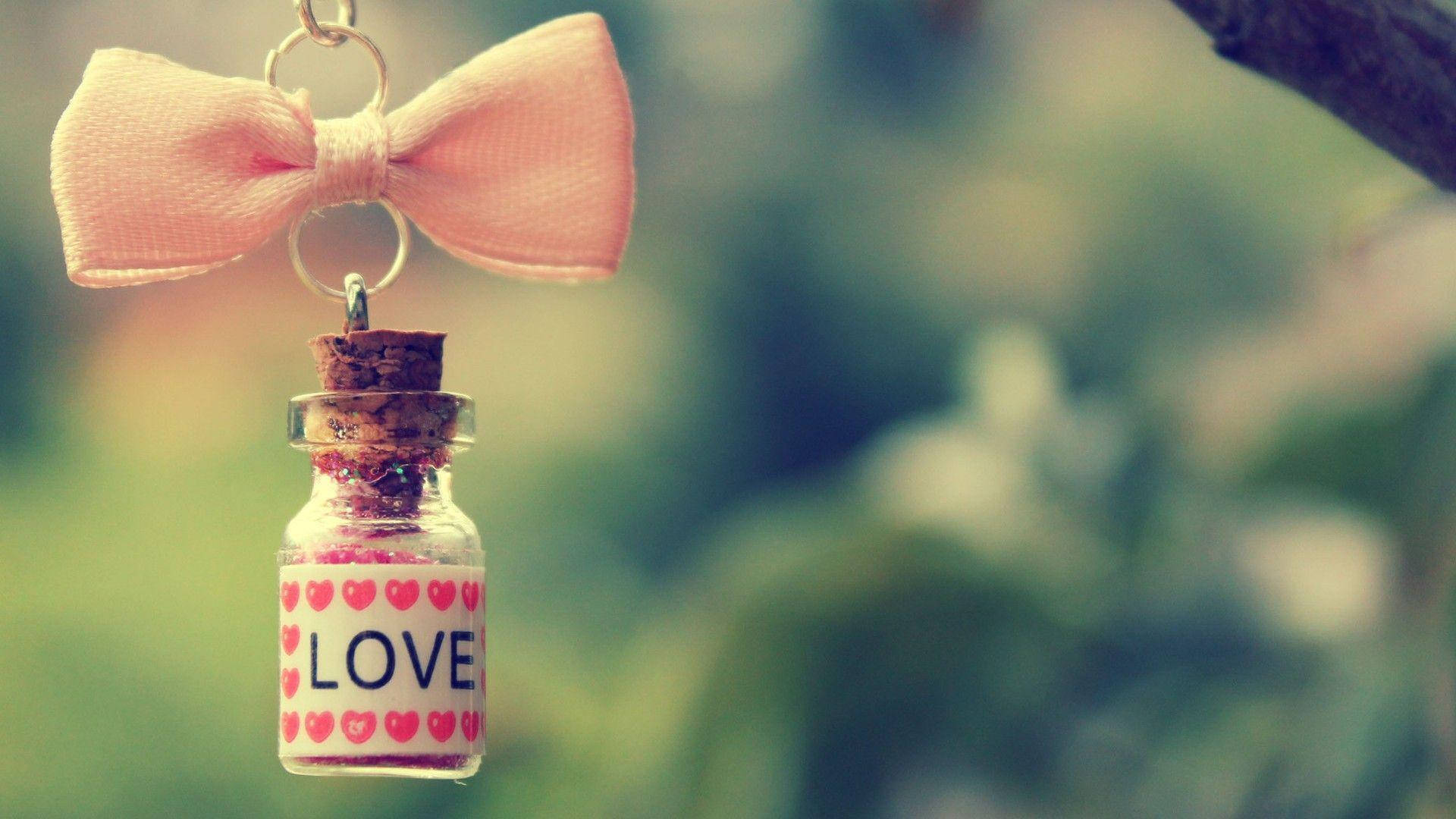 Bottle Of Love Cute Desktop Background