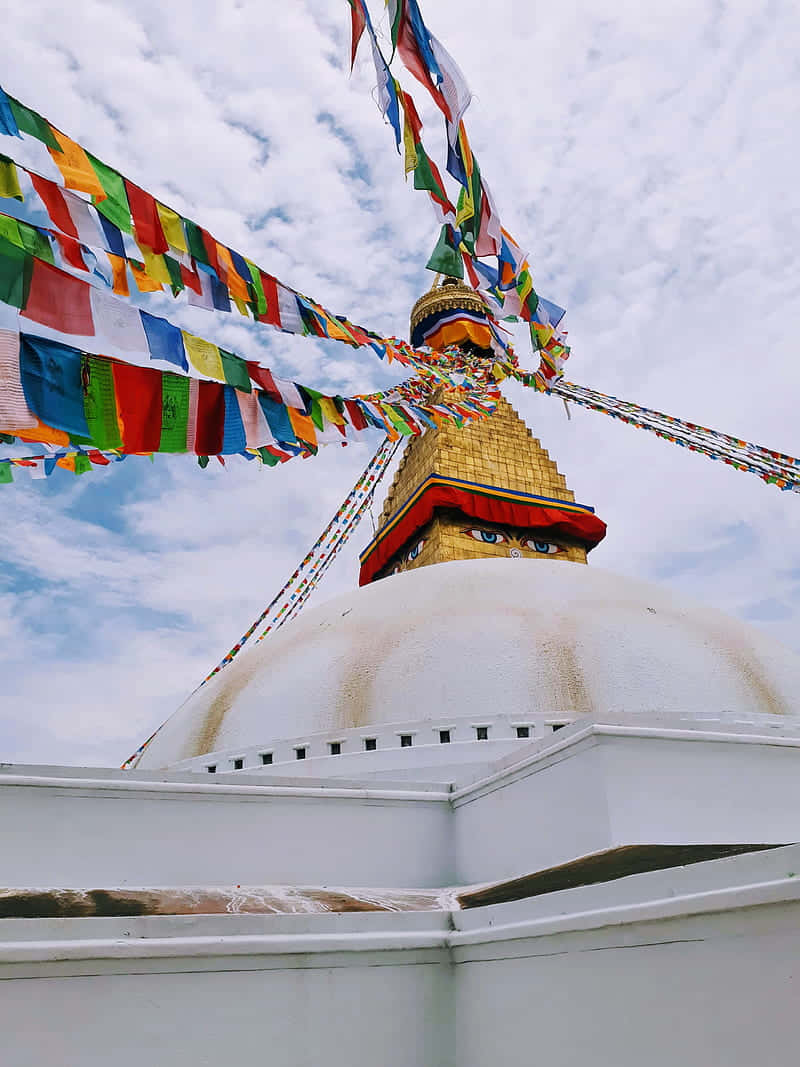 Boudhanath Stupa Portrait Side-angle Shot