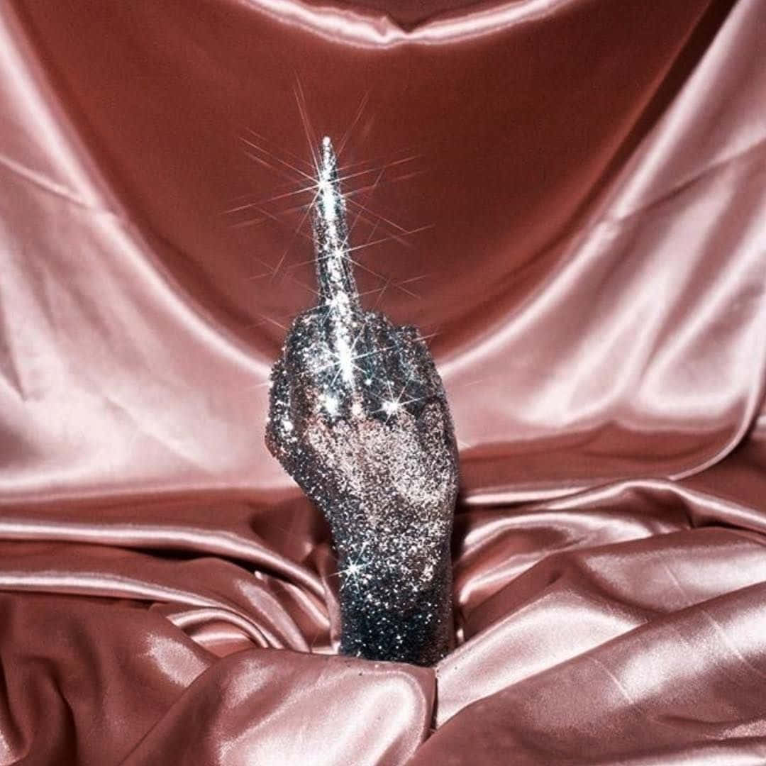 Boujee Aesthetic Glittered Middle Finger Background