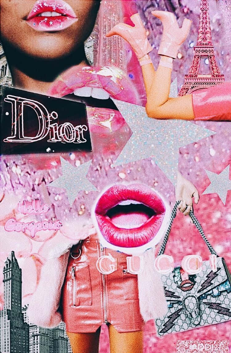 Boujee Pink Collage Background
