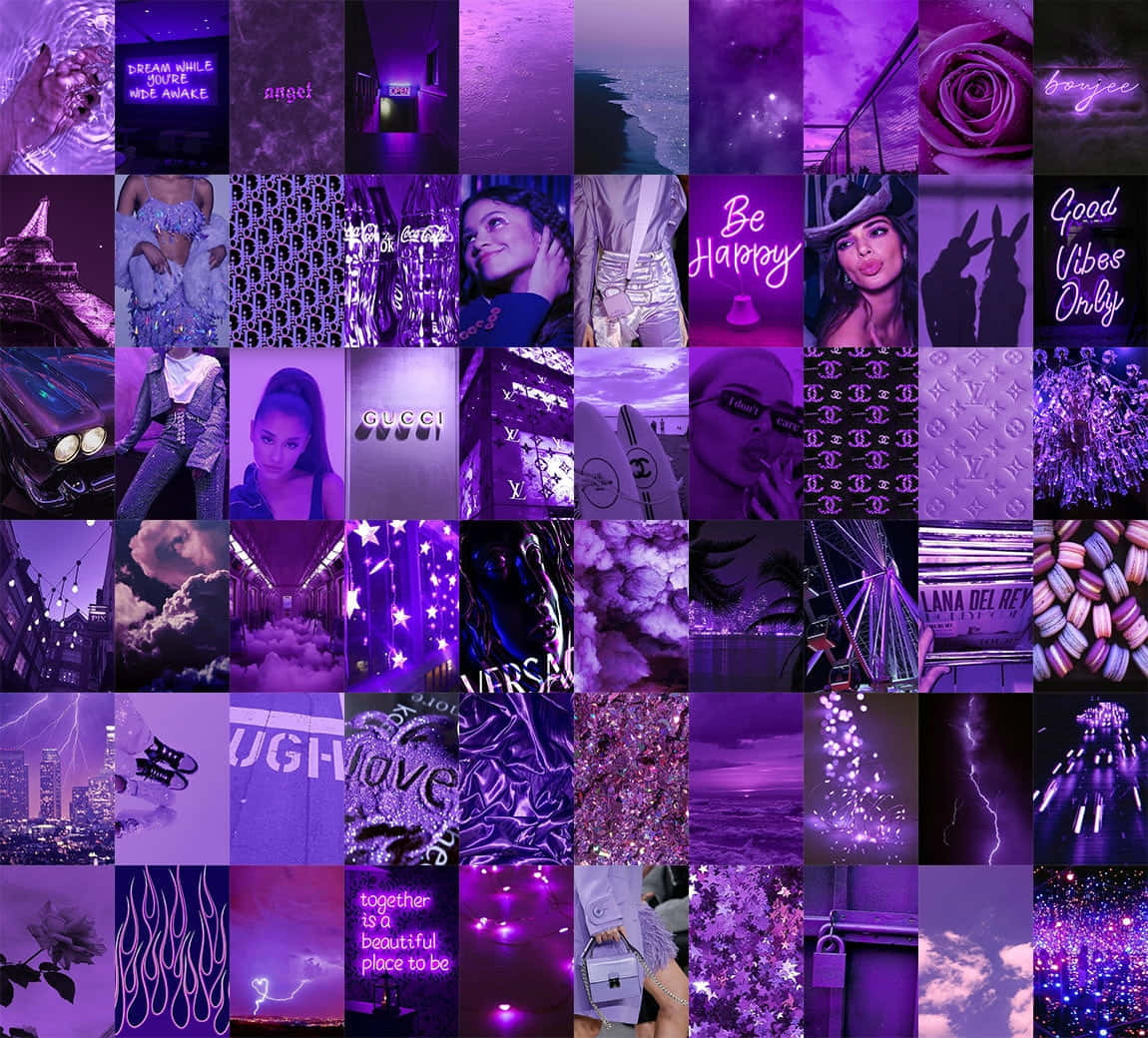 Boujee Purple Collage Background