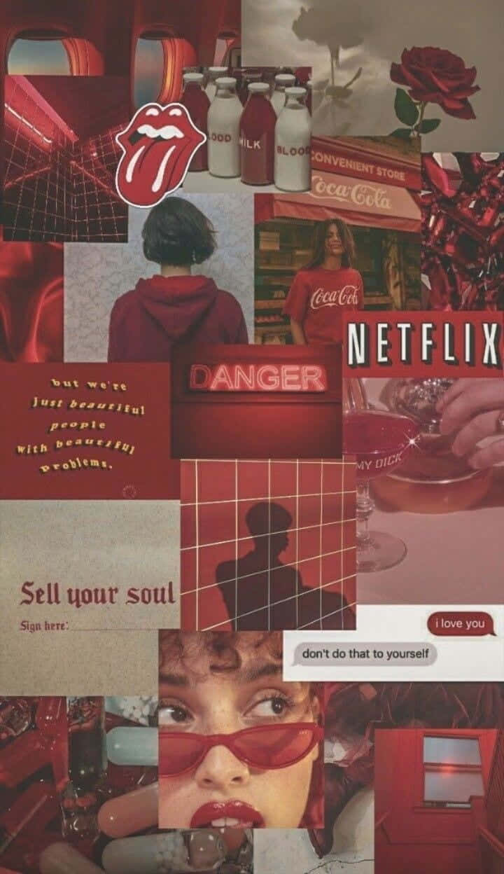 Boujee Red Collage Background