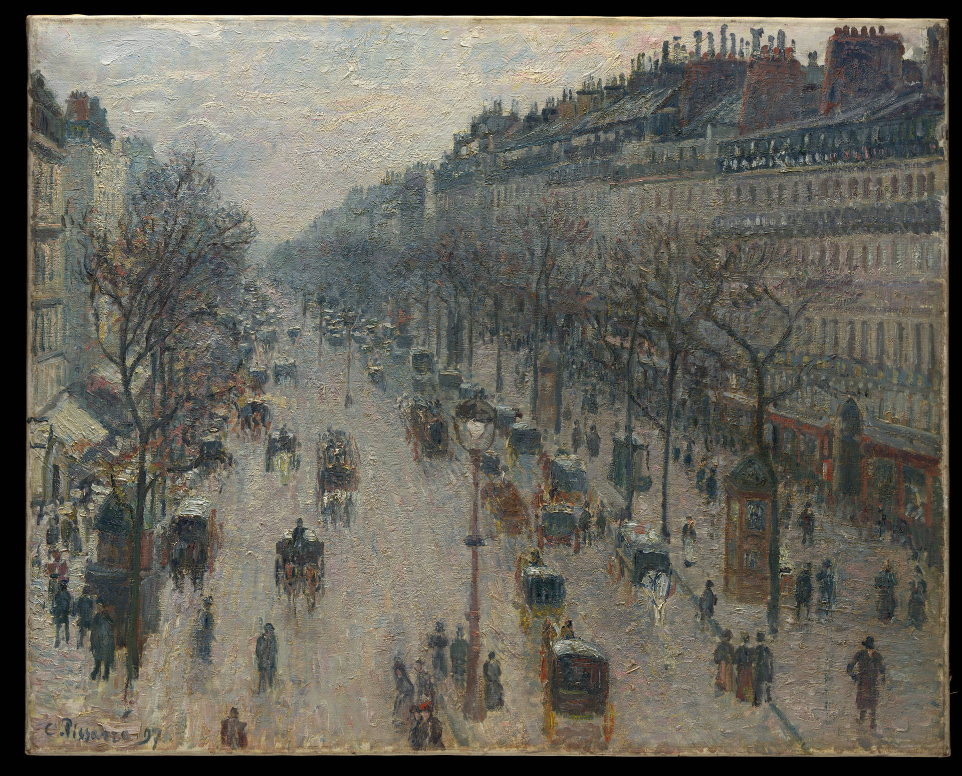 Boulevard Montmartre Morning Impressionist Art Background