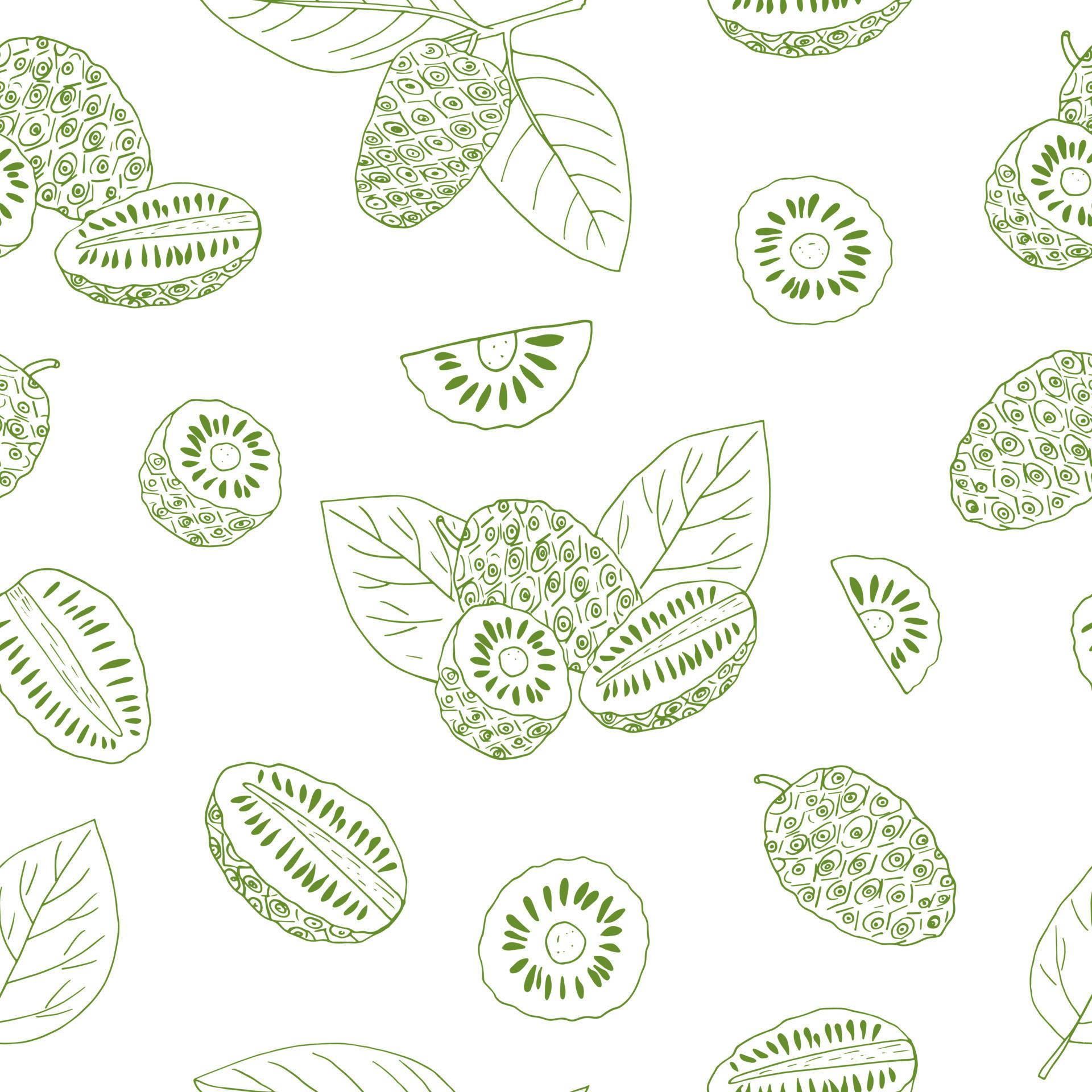 Bountiful Noni Fruits Illustration Background