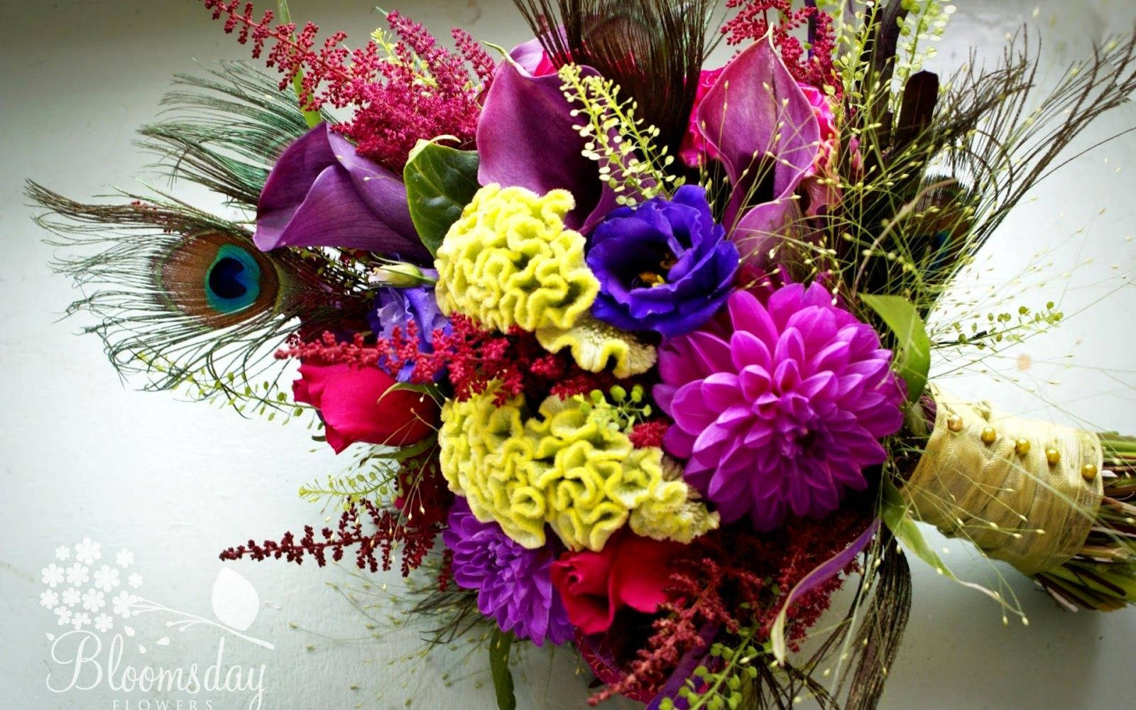 Bouquet Bridal Dahlias Background