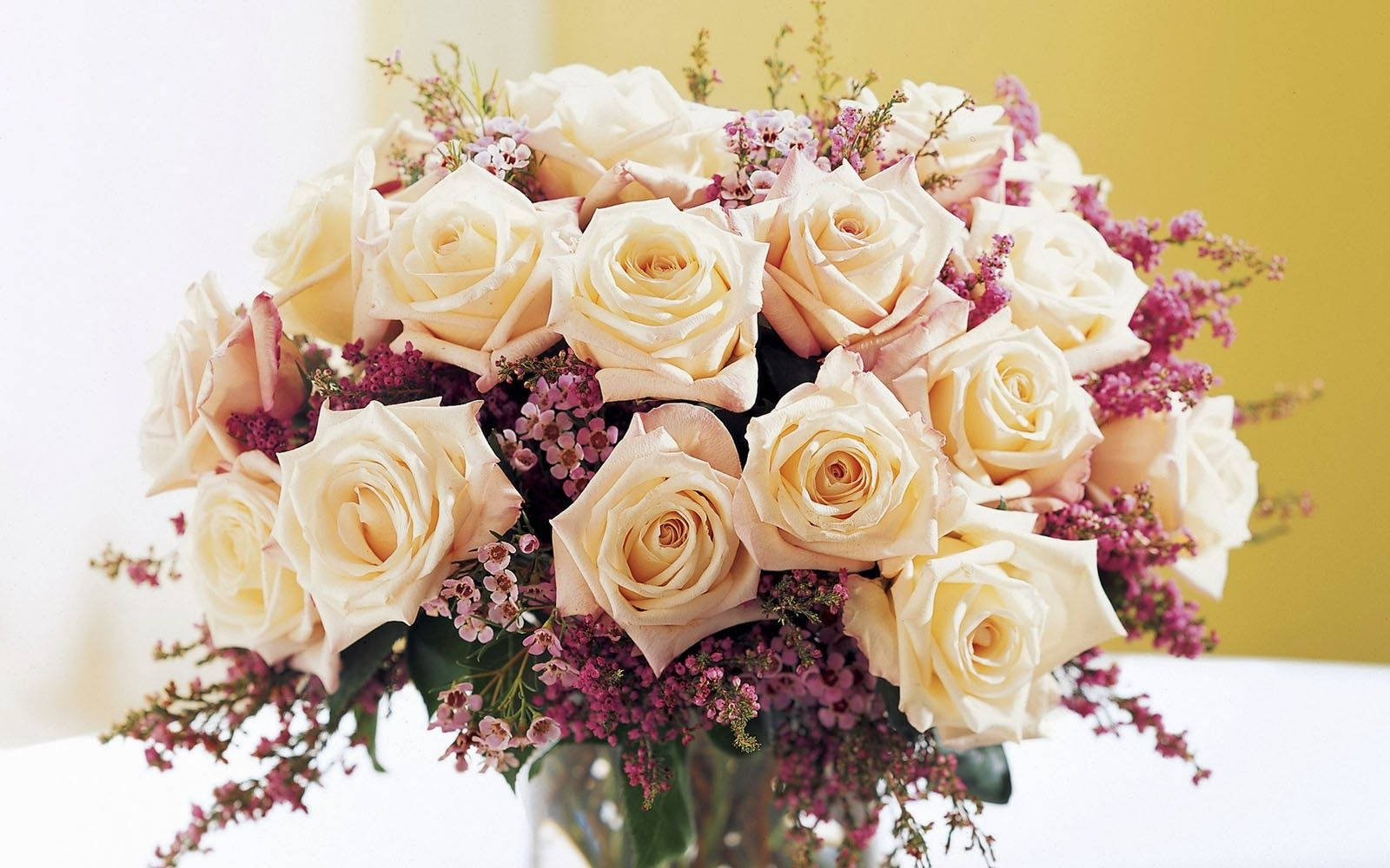 Bouquet Of Large White Roses Background