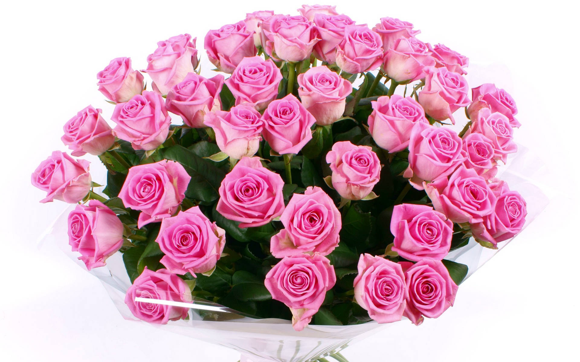 Bouquet Of Pastel Pink Roses Background