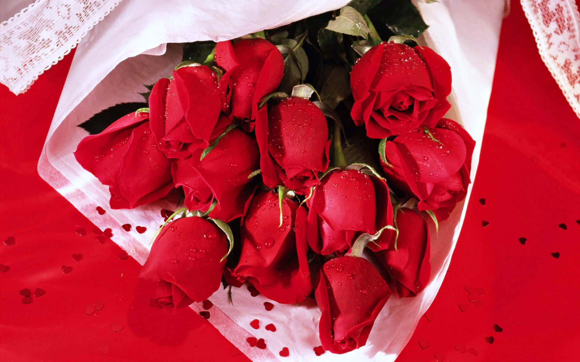 Bouquetof Red Roseson Red Background.jpg Background