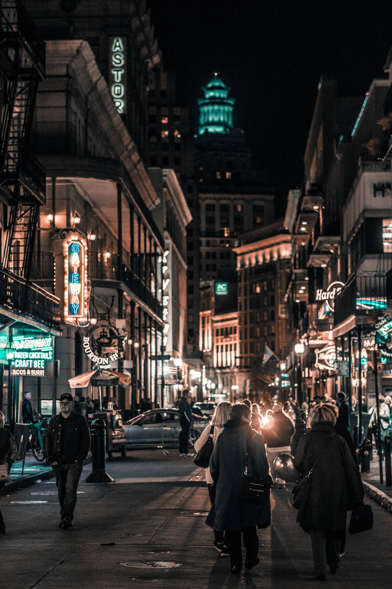 Bourbon Street New Orleans Nightlife Background