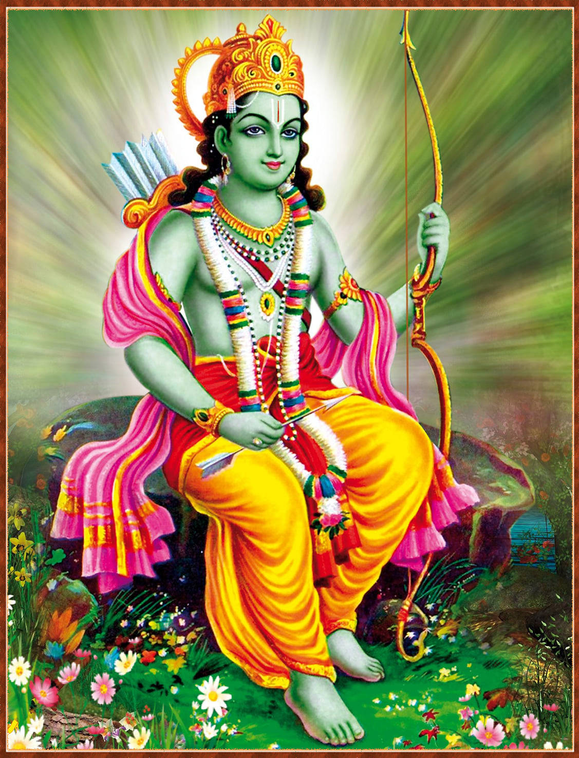 Bow-wielding Lord Krishna 3d Background