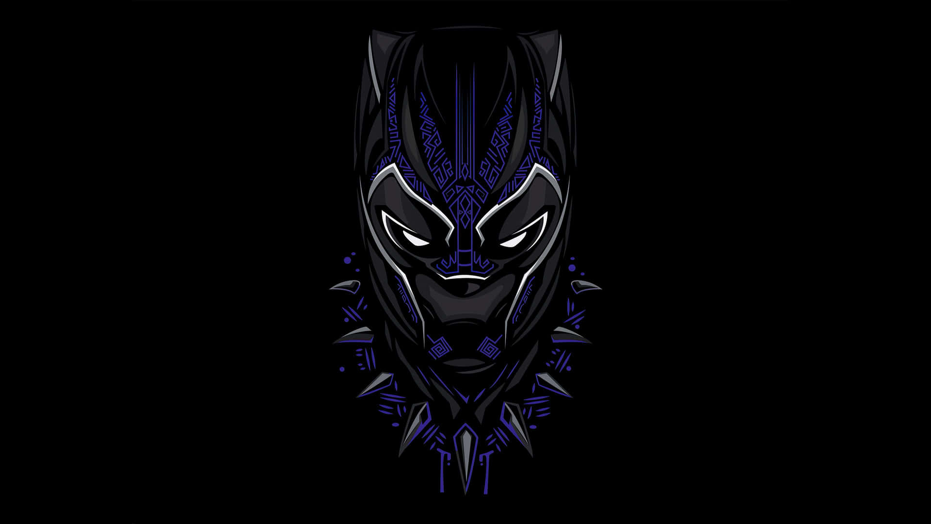 Bowing Head Of Black Panther Landscape Background