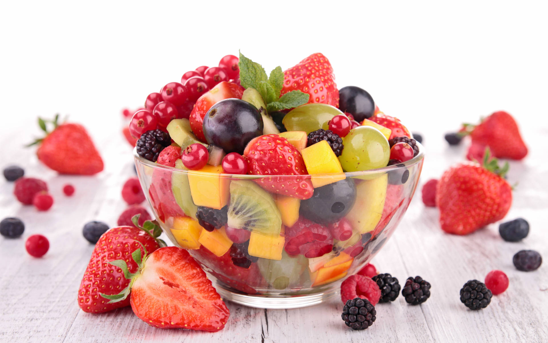Bowl Of Assorted Berries Background