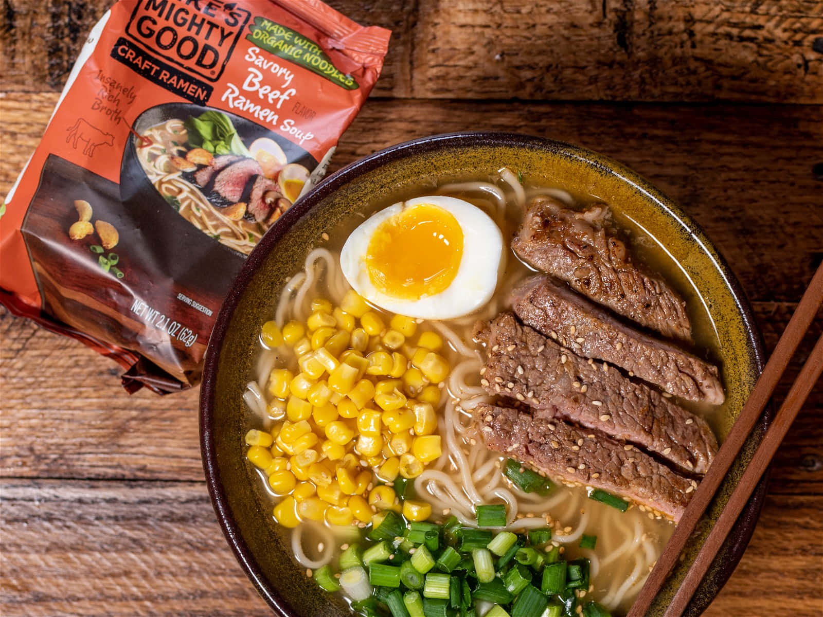 Bowl Of Beef Ramen Soup Background