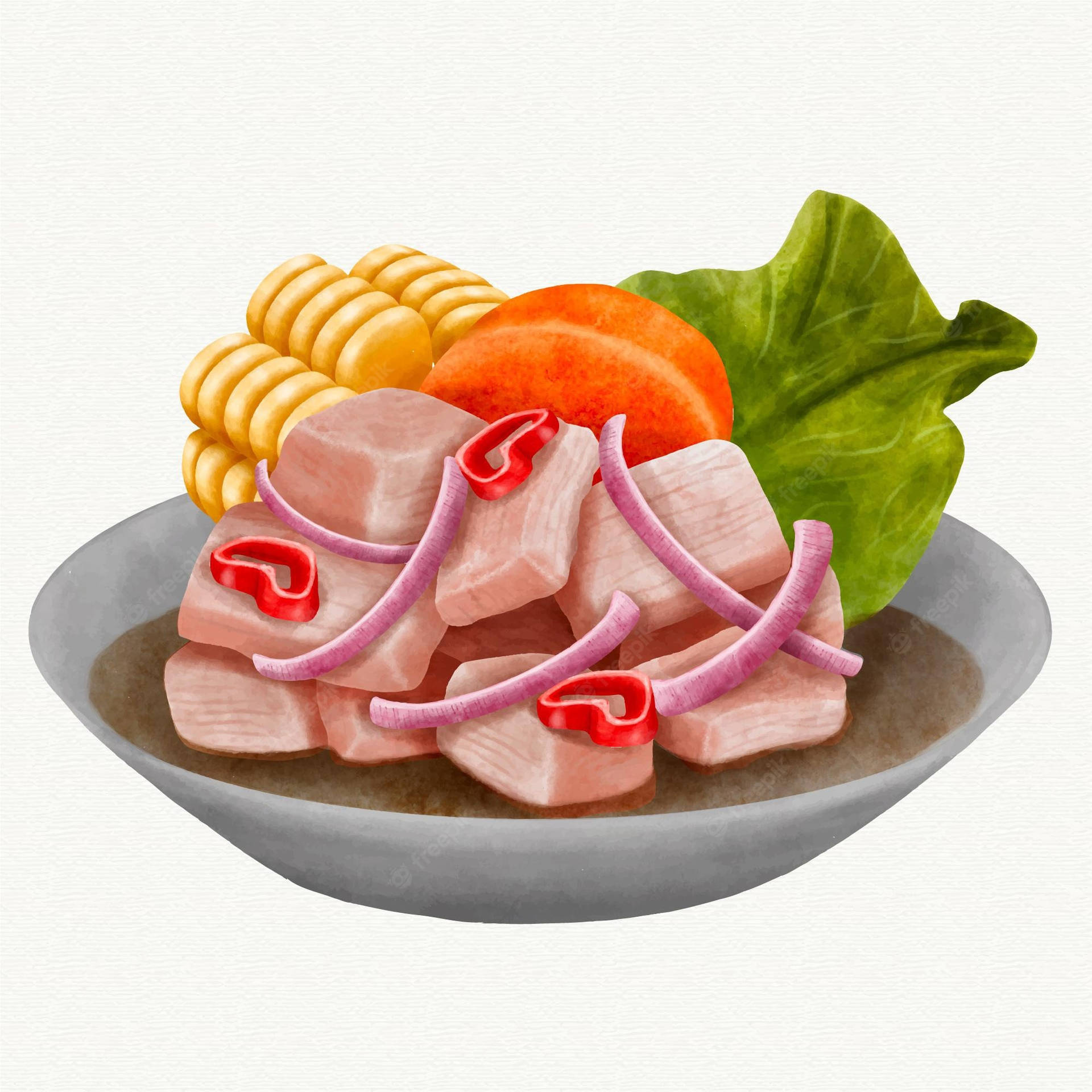 Bowl Of Ceviche Digital Art Background