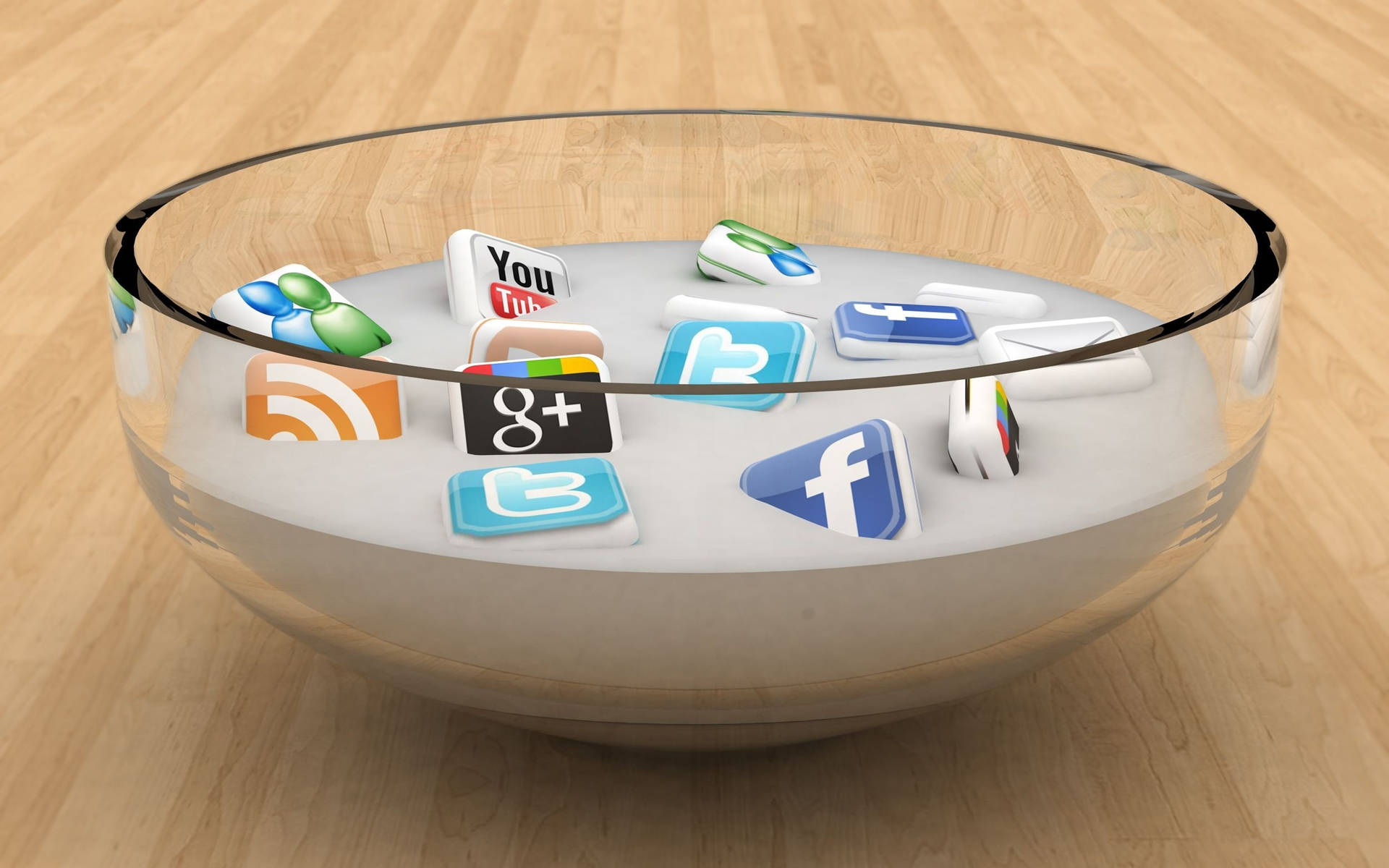 Bowl Of Social Network Apps Background