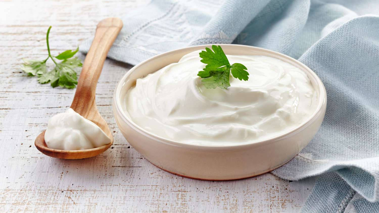 Bowl Of Sour Cream Background