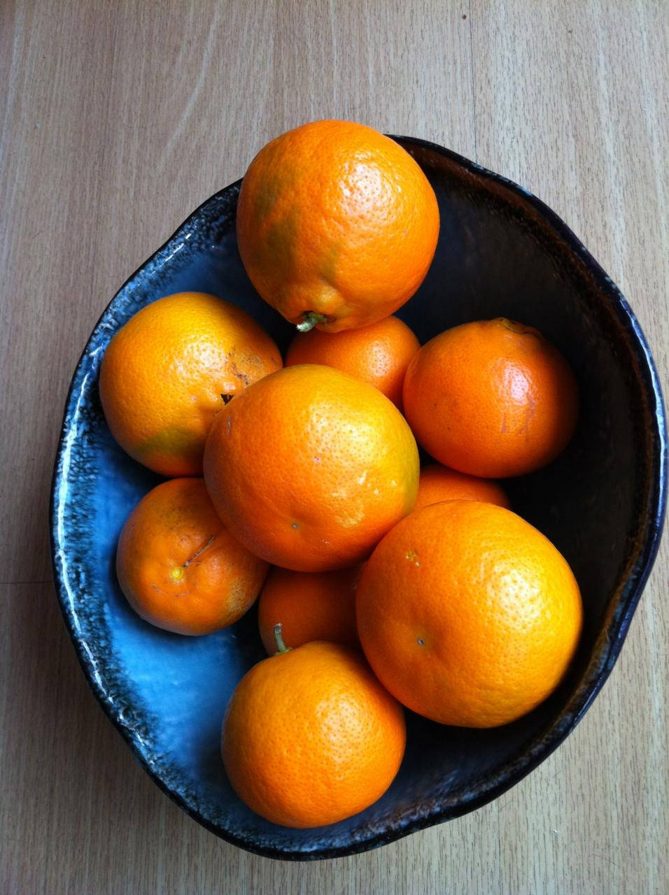 Bowl Of Tangelo Fruits Background