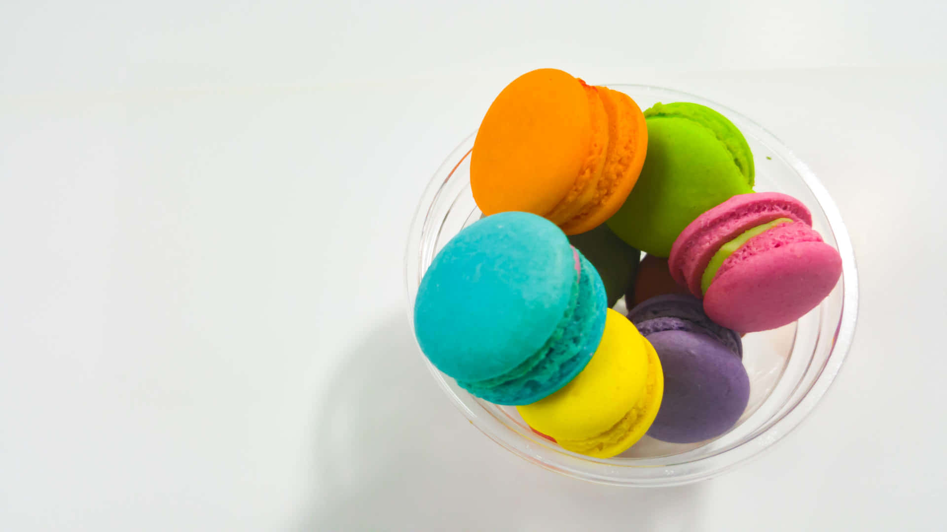 Bowl Of Yummy Macaroons Background