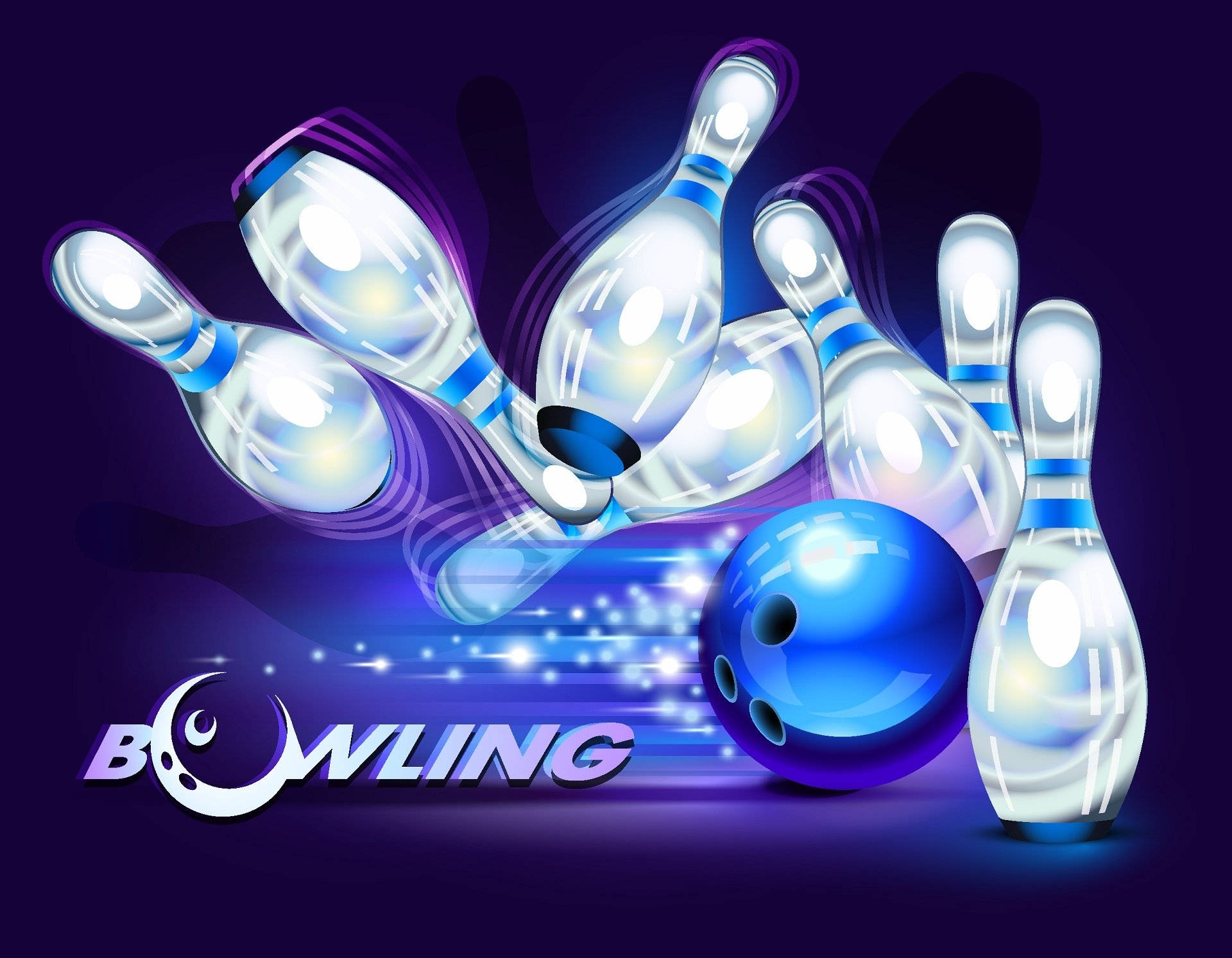 Bowling Crystal Pins Background