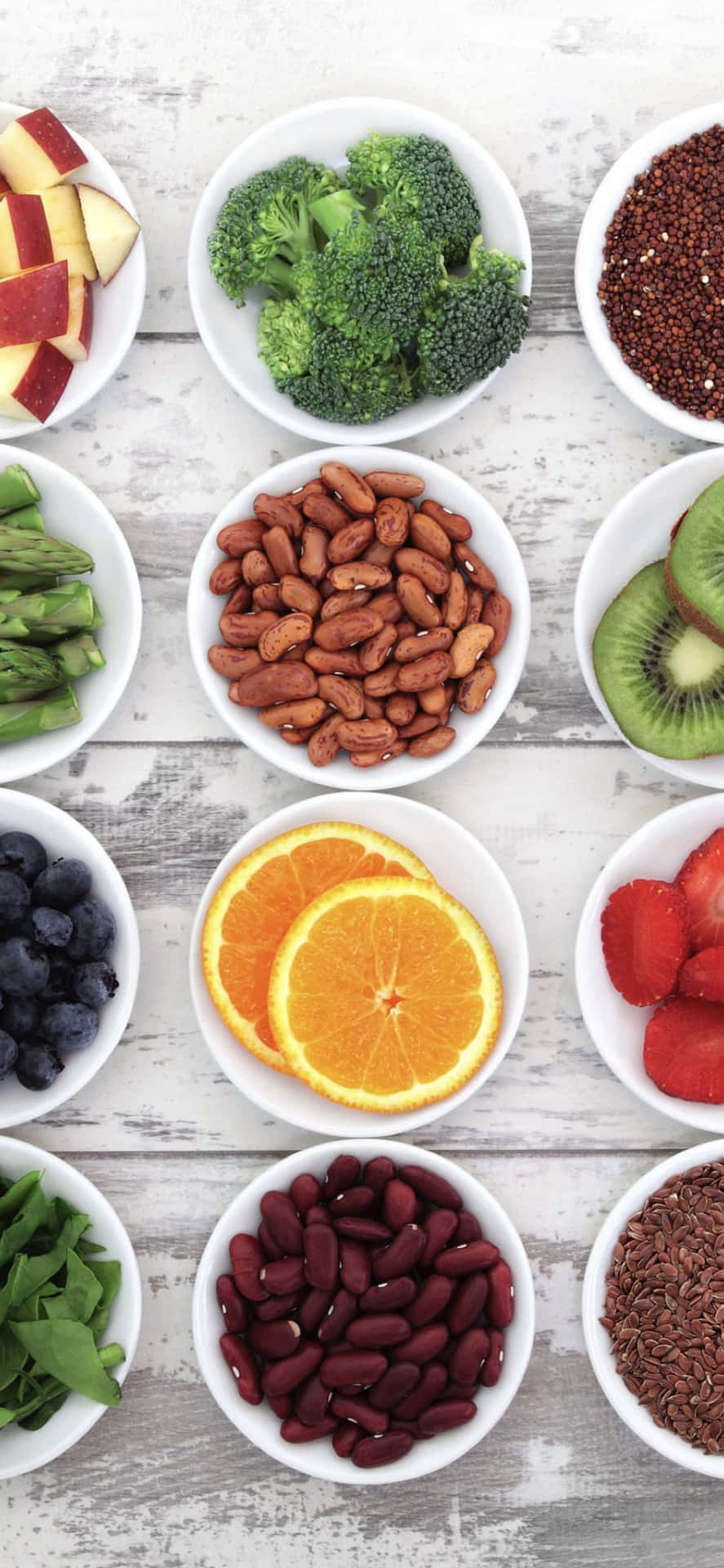 Bowls Of Fruits And Vegetables