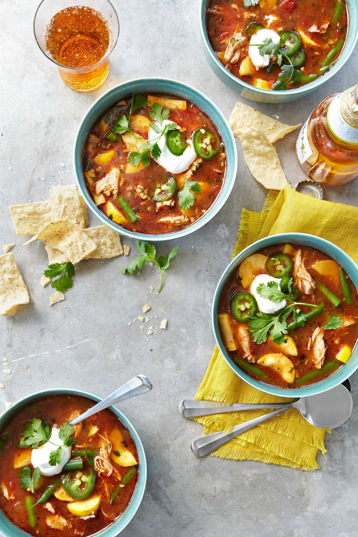 Bowls Of Tortilla Soup Background