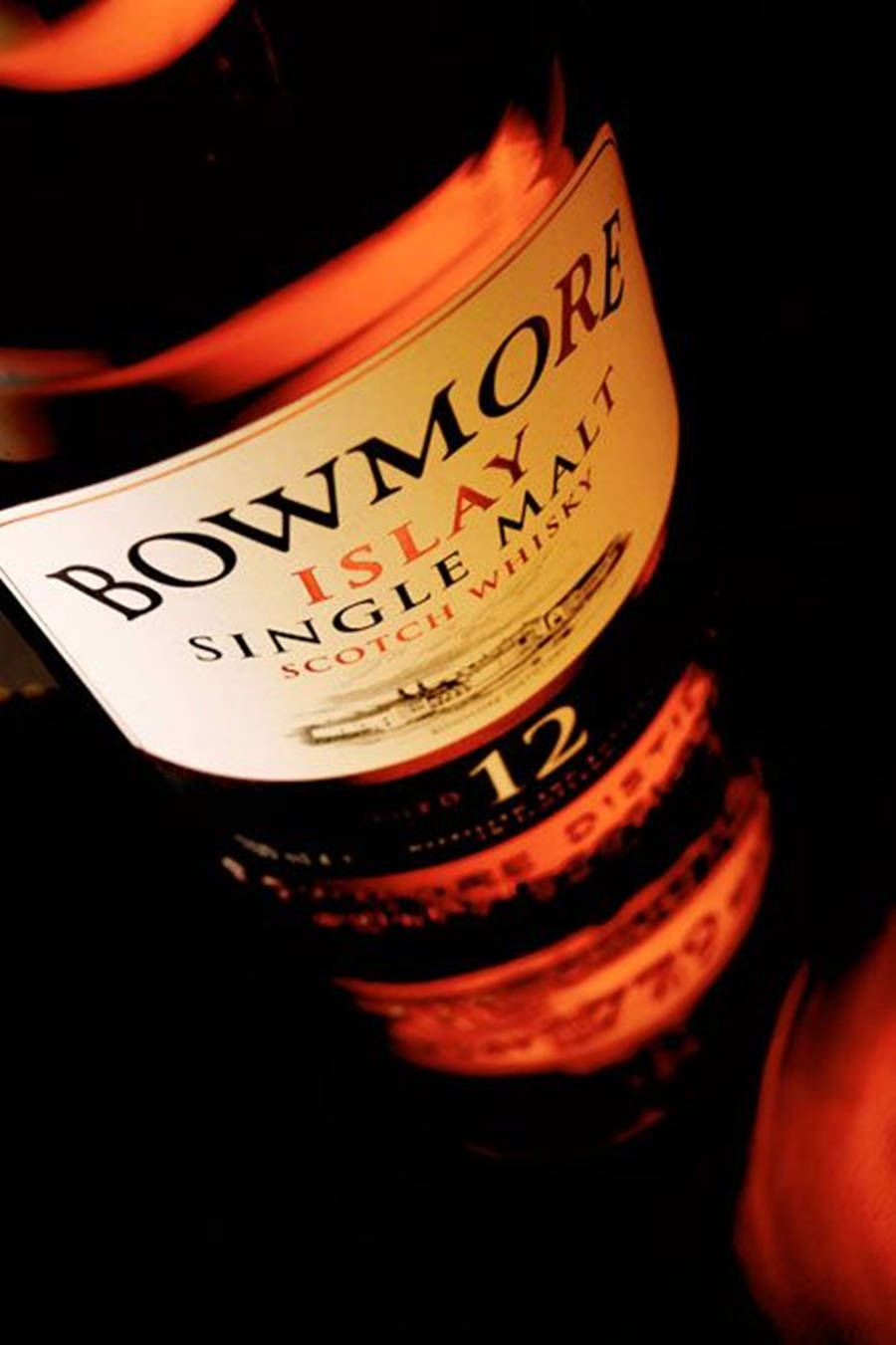 Bowmore 12 Years Old Single Malt Scotch Whisky Background