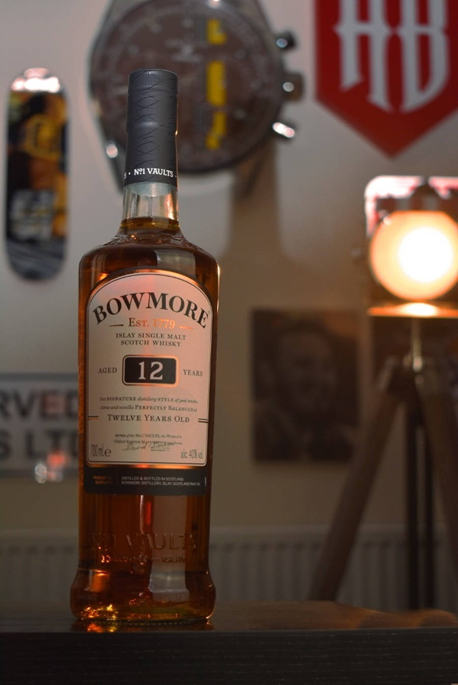 Bowmore 12 Years Old Whisky Bottle Background