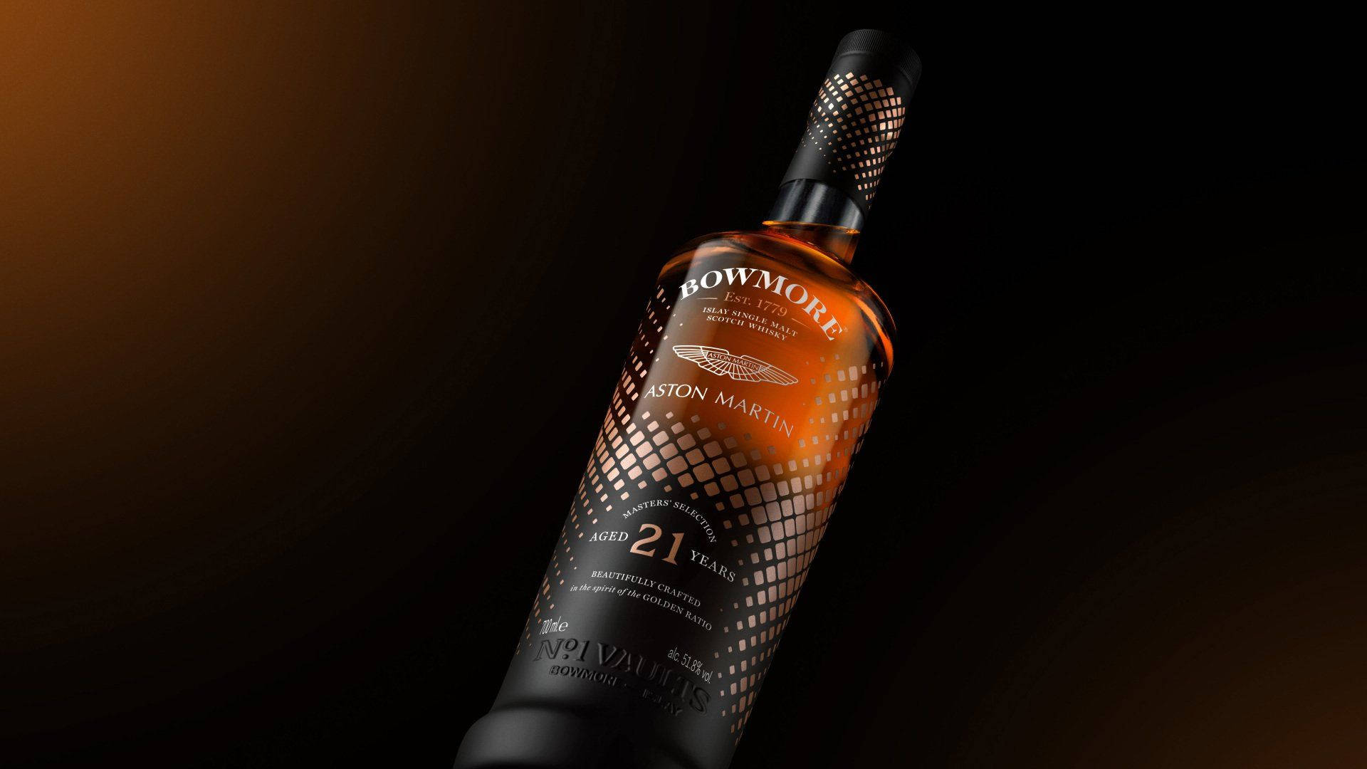 Bowmore 21 Years Old Aston Martin Background