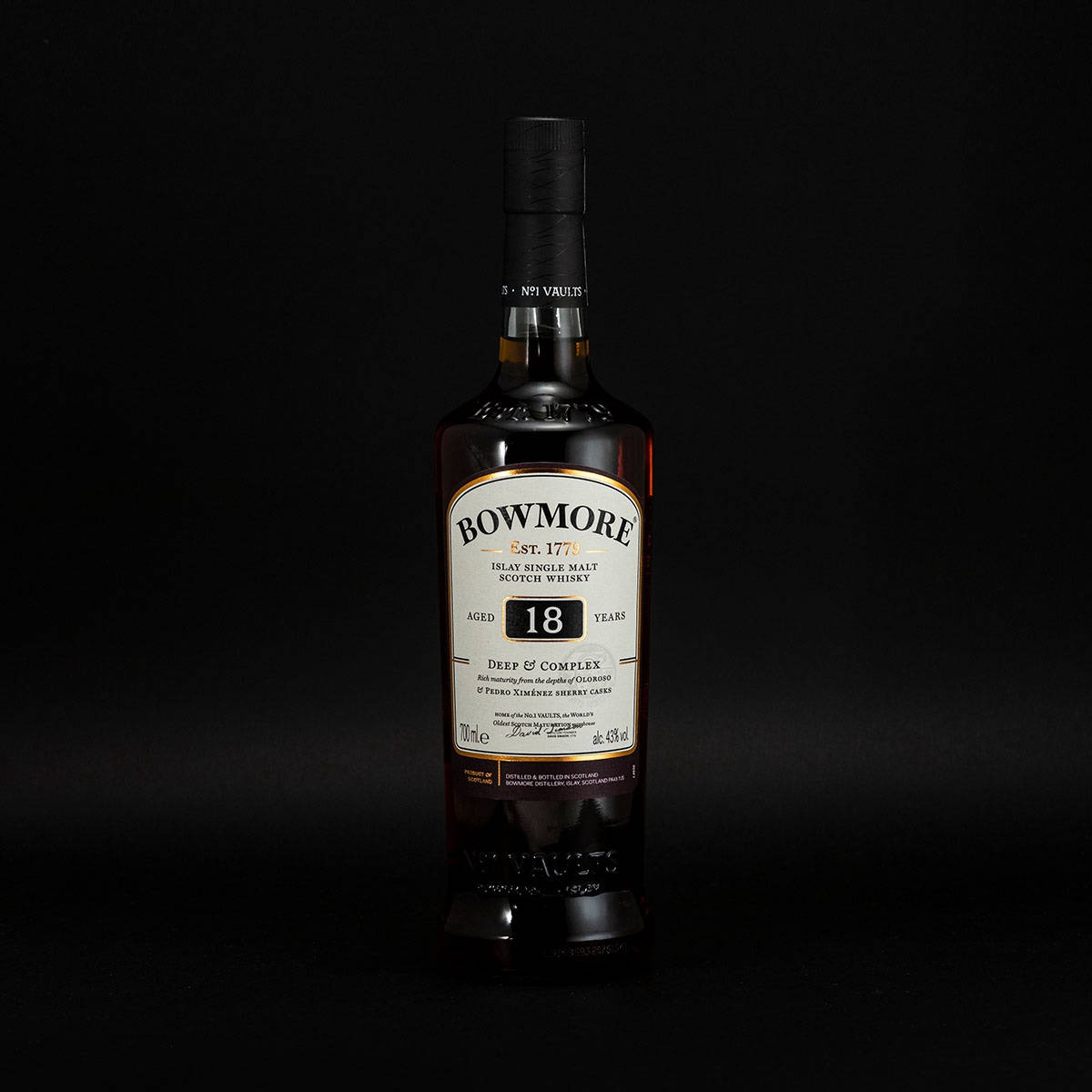 Bowmore Eighteen Years Old Bottled Whisky Background