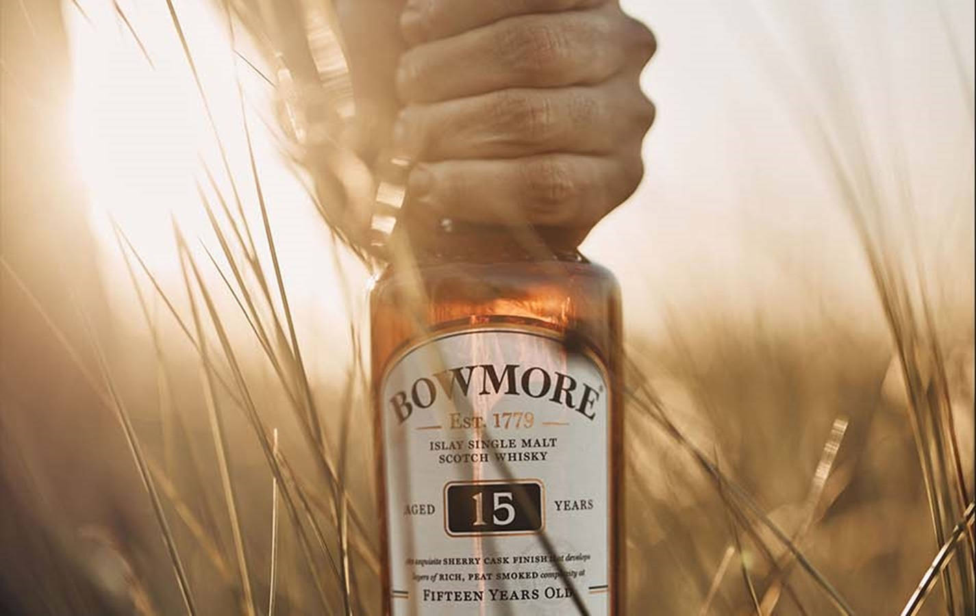 Bowmore Fifteen Years Old Whisky Background