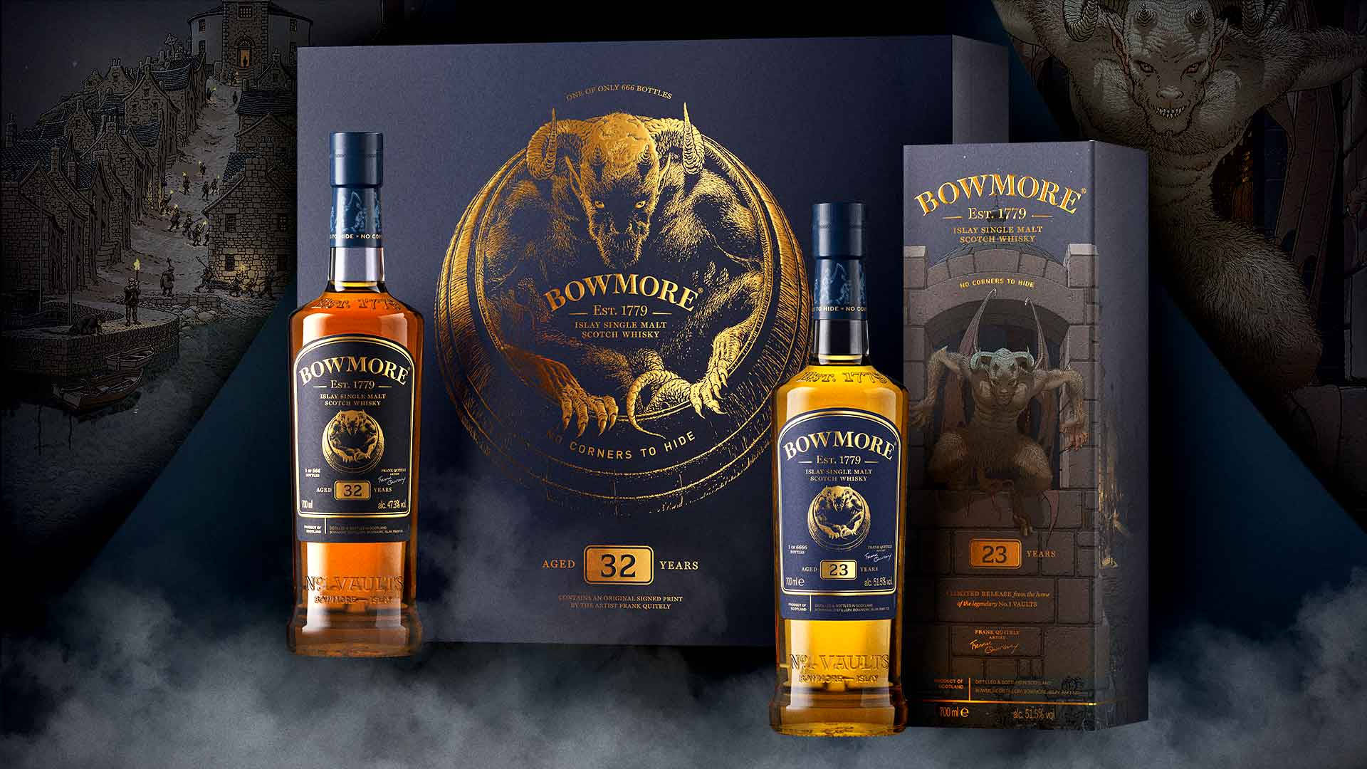 Bowmore No Corners To Hide Collection On Display Background