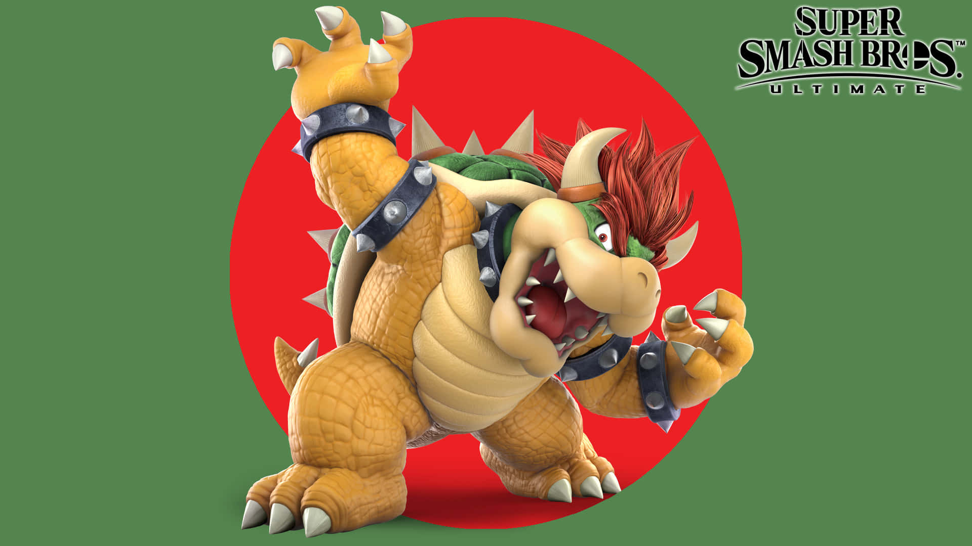 Bowser In An Intense Stance On A Dark Background Background