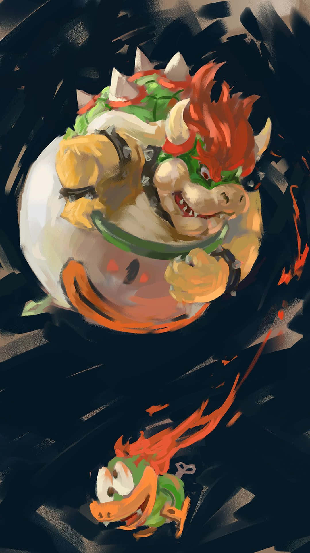 Bowser Roaring In A Fierce Battle Background