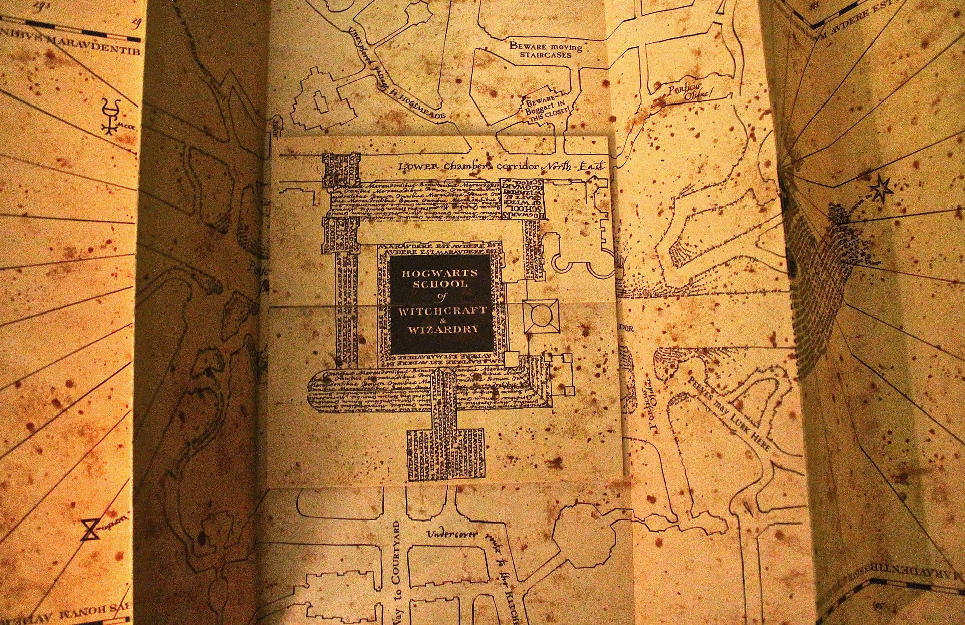 Box On Folded Marauders Map Background