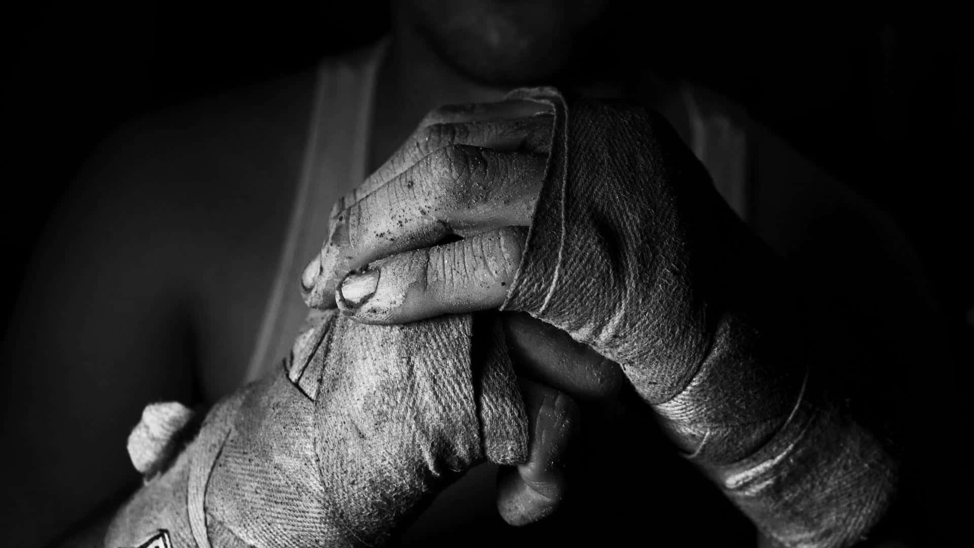 Boxer Hand Wraps Preparation Background