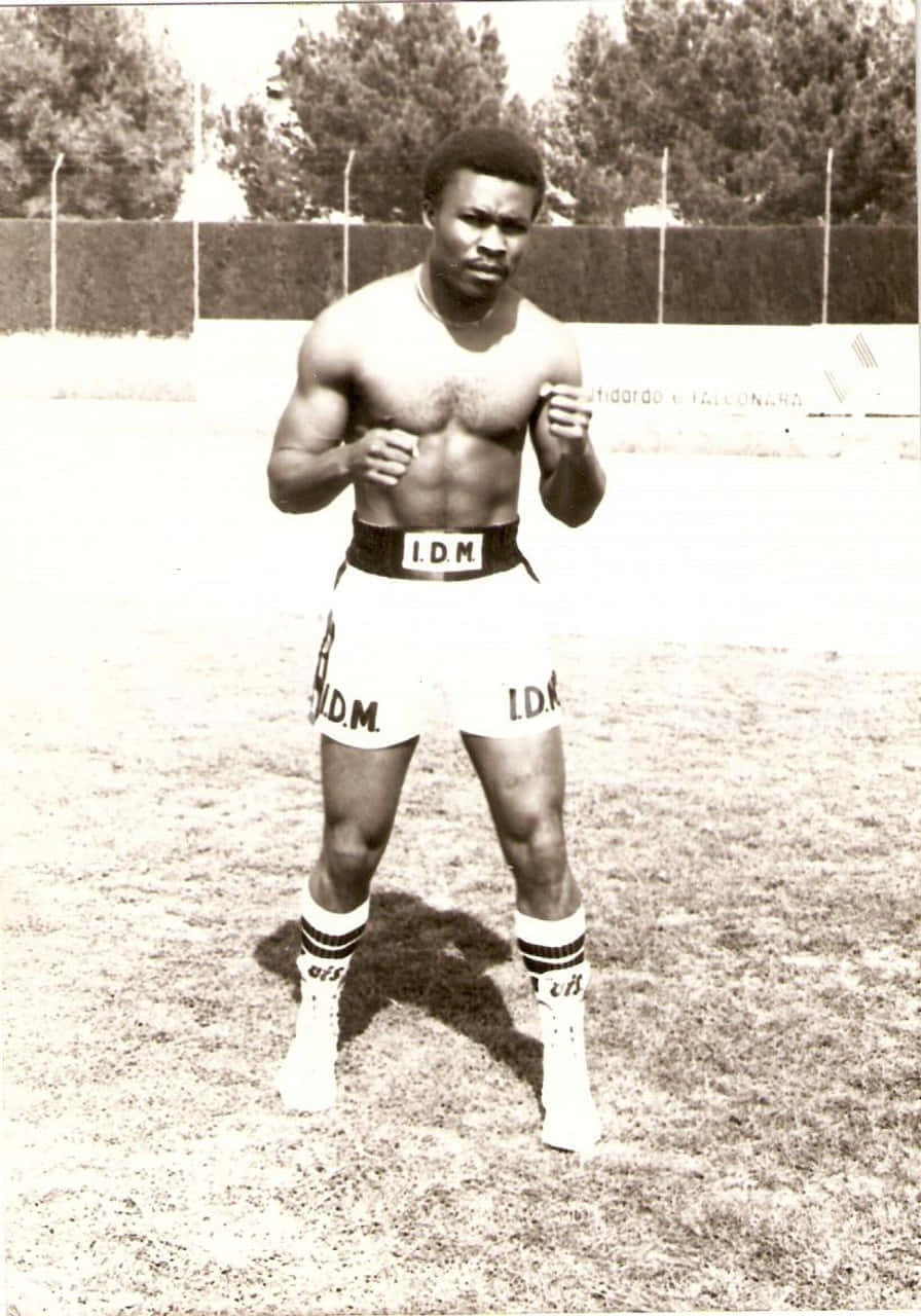 Boxer Ready Stance Vintage Photo Background