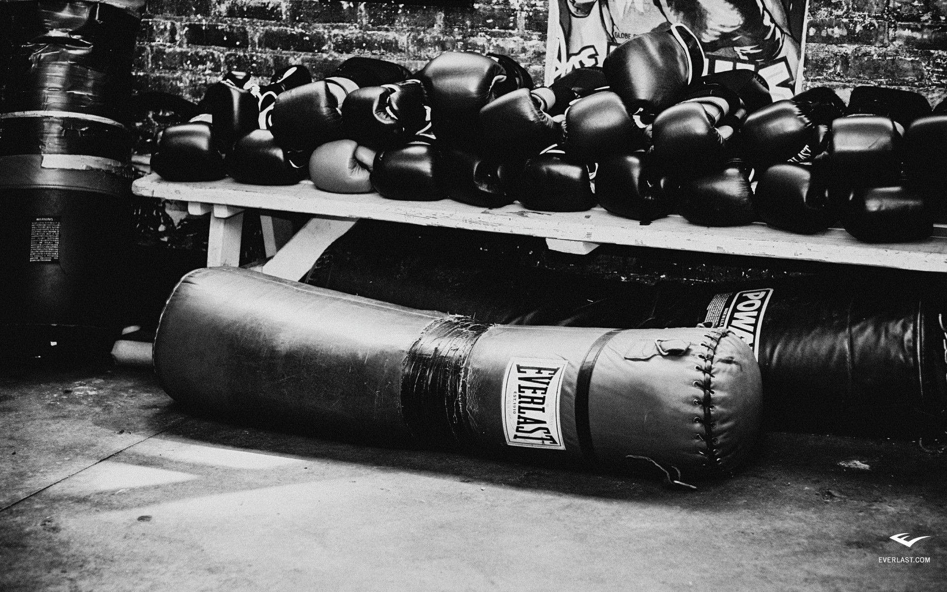 Boxing Equipment Black And White Background