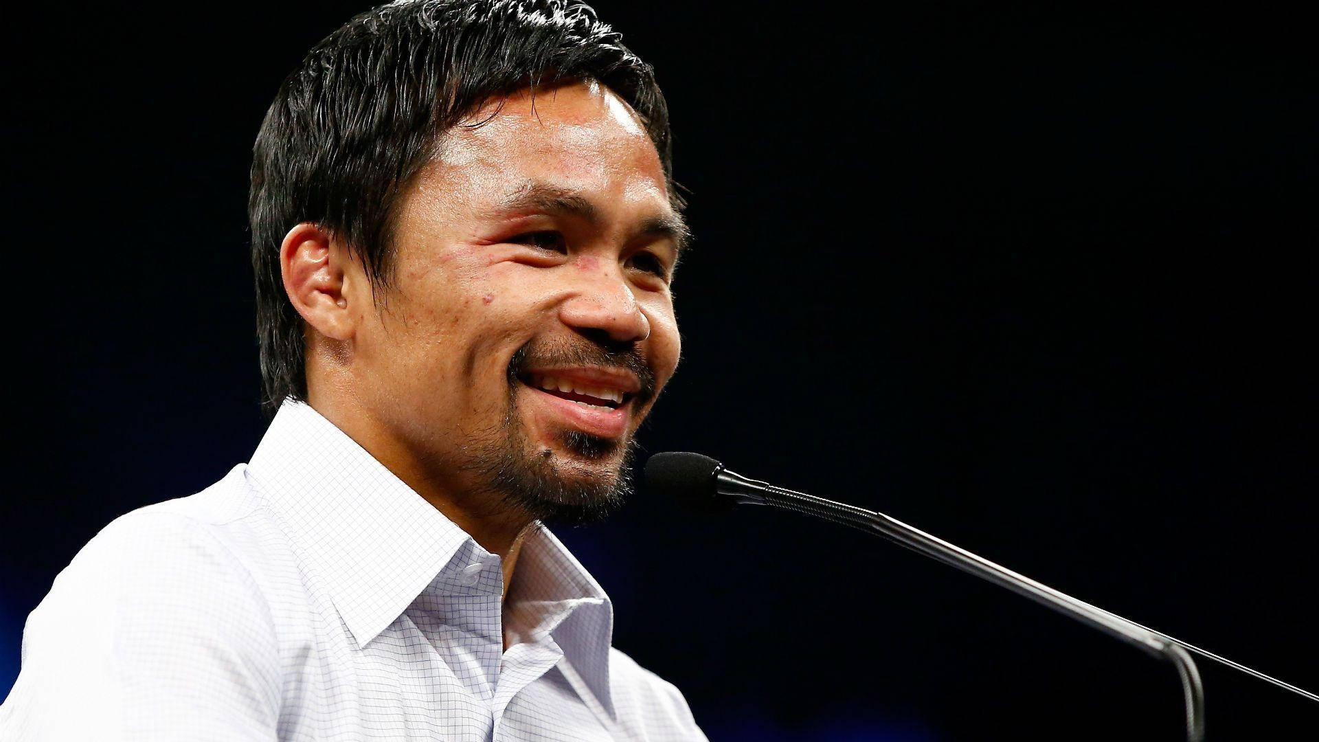 Boxing Legend Manny Pacquiao At Press Conference Background