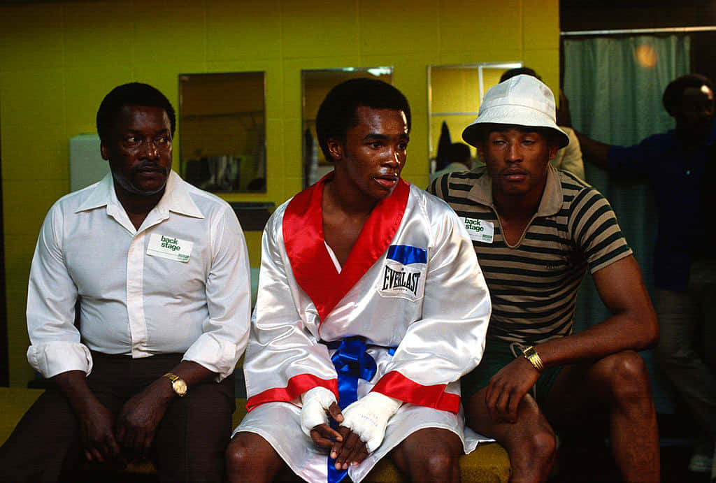 Boxing Legend Ray Leonard In Red And White Background
