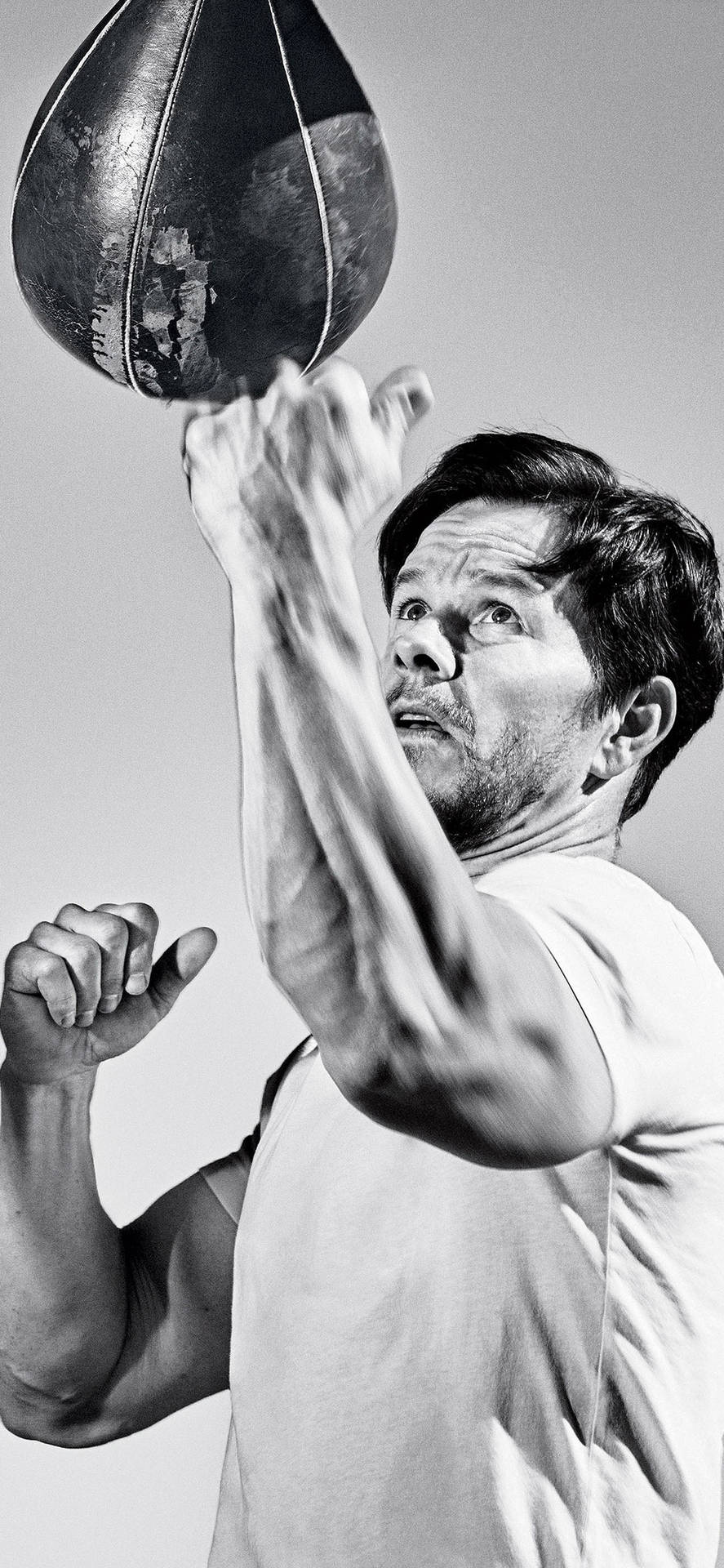 Boxing Mark Wahlberg In Black & White Background