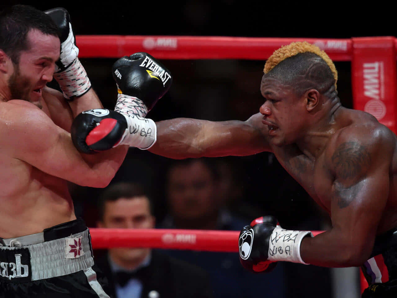 Boxing Match Powerful Punch Background