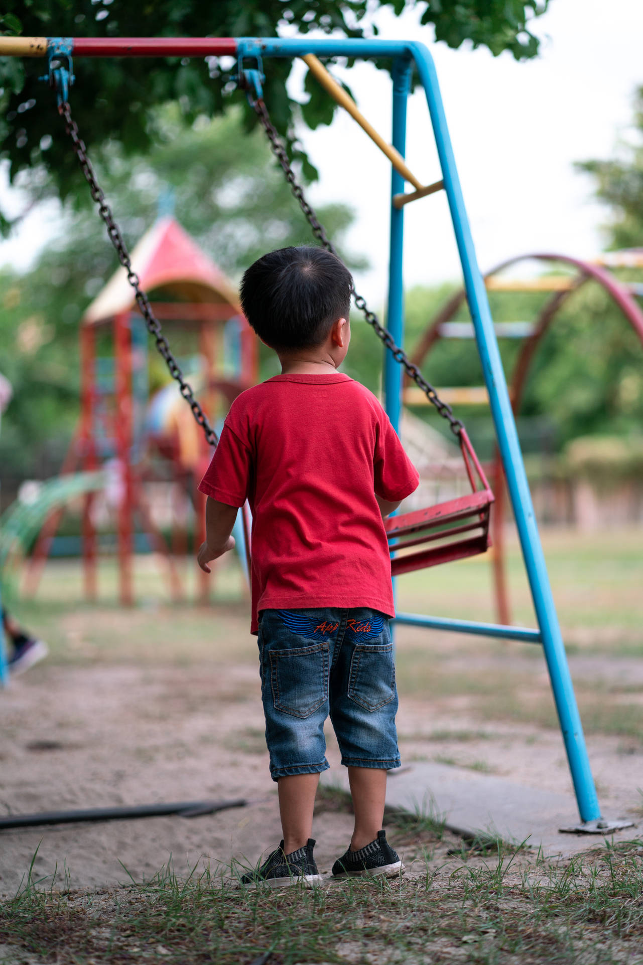 Boy In Playground Background