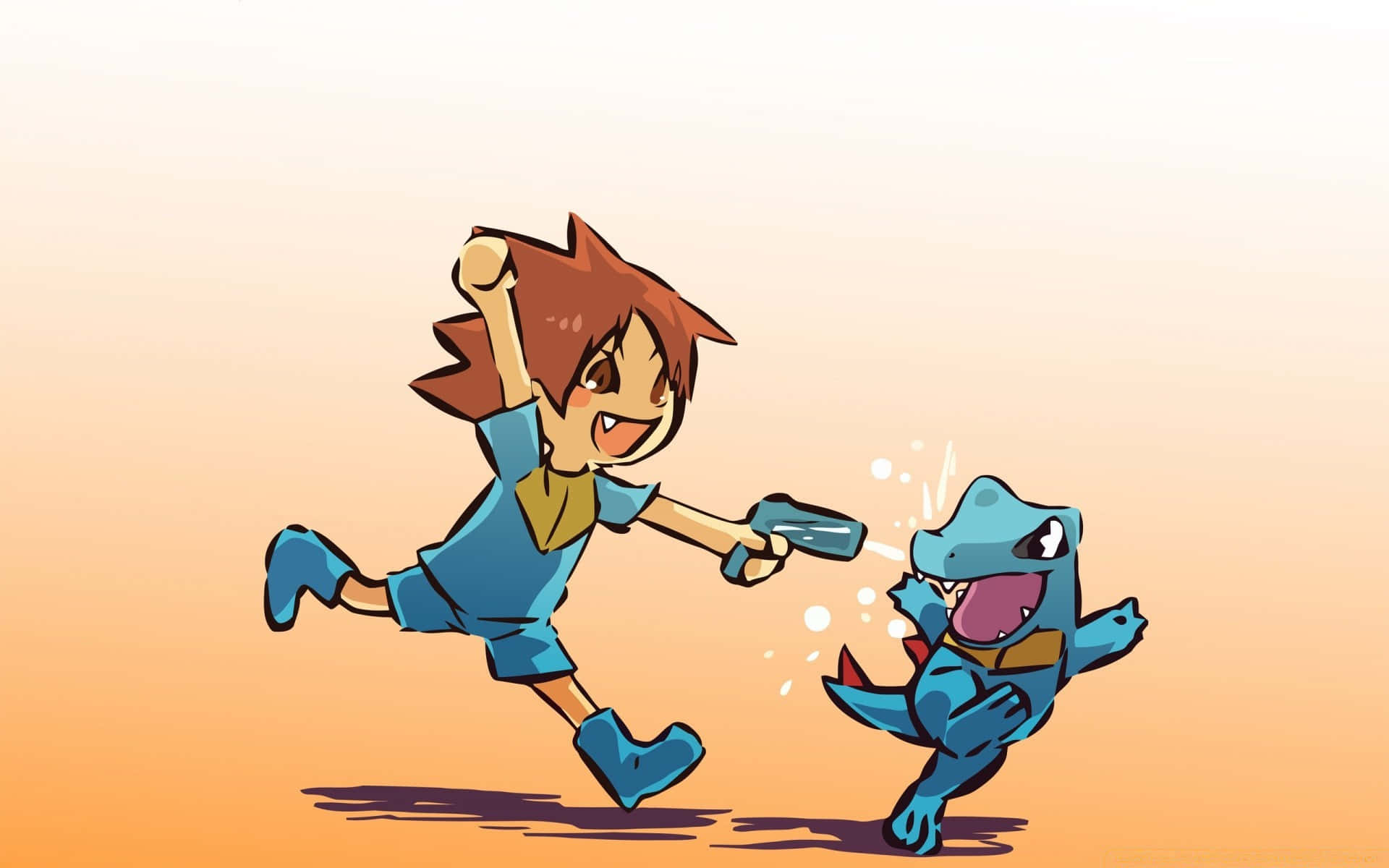 Boy Playing With Totodile