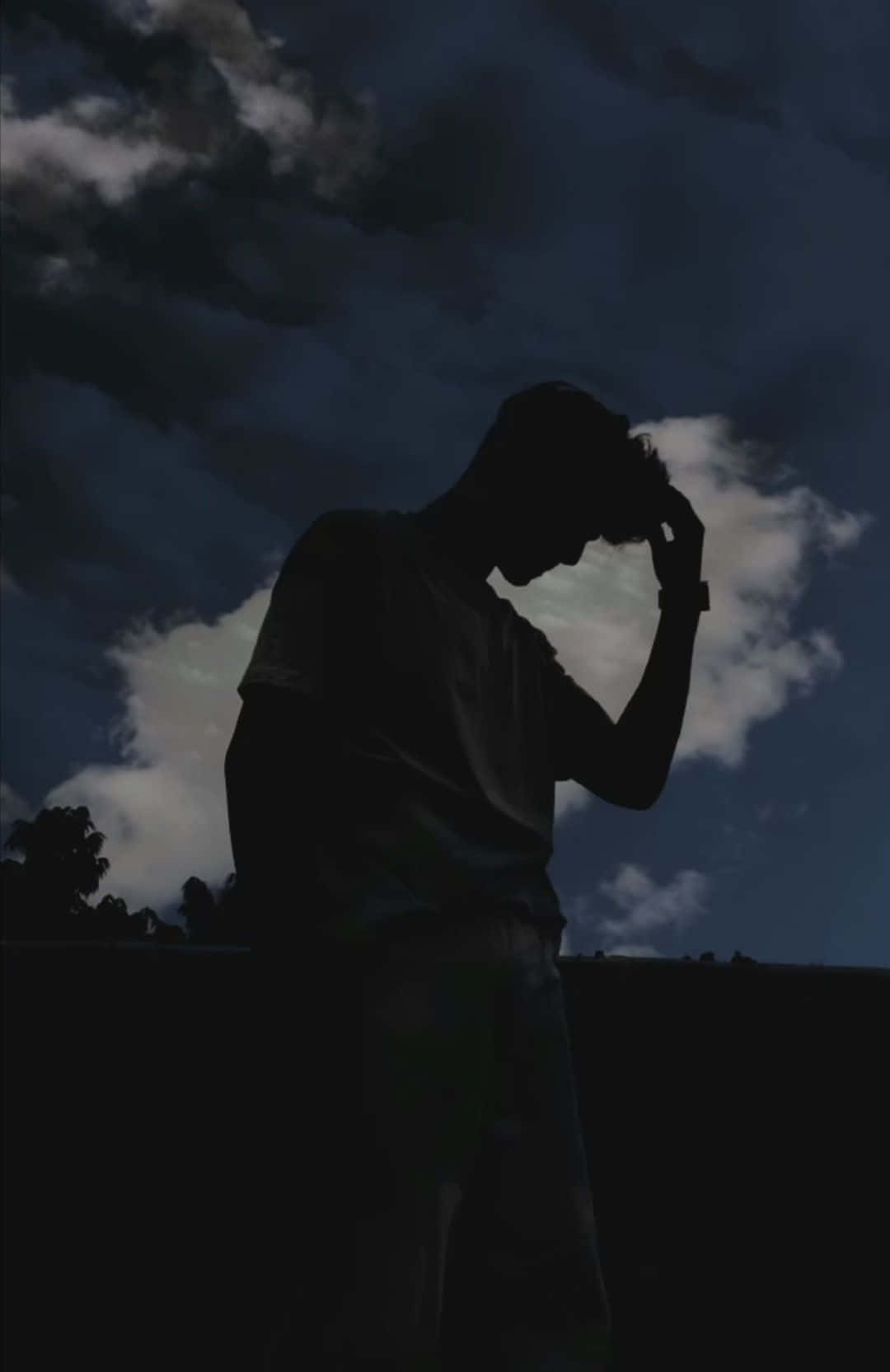 Boy Shadow Pfp Against The Sky