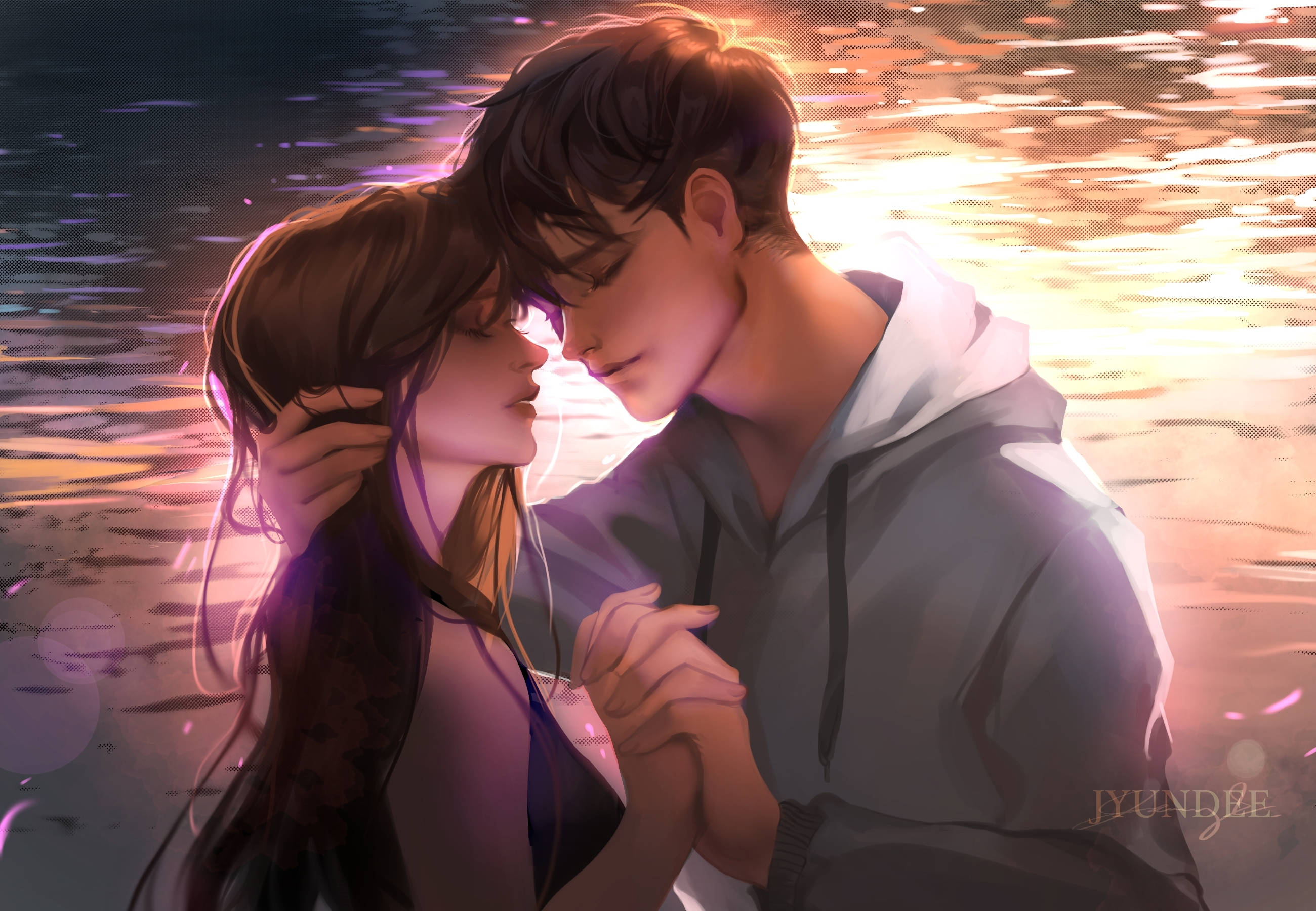 Boyfriend And Girlfriend About To Kiss Art